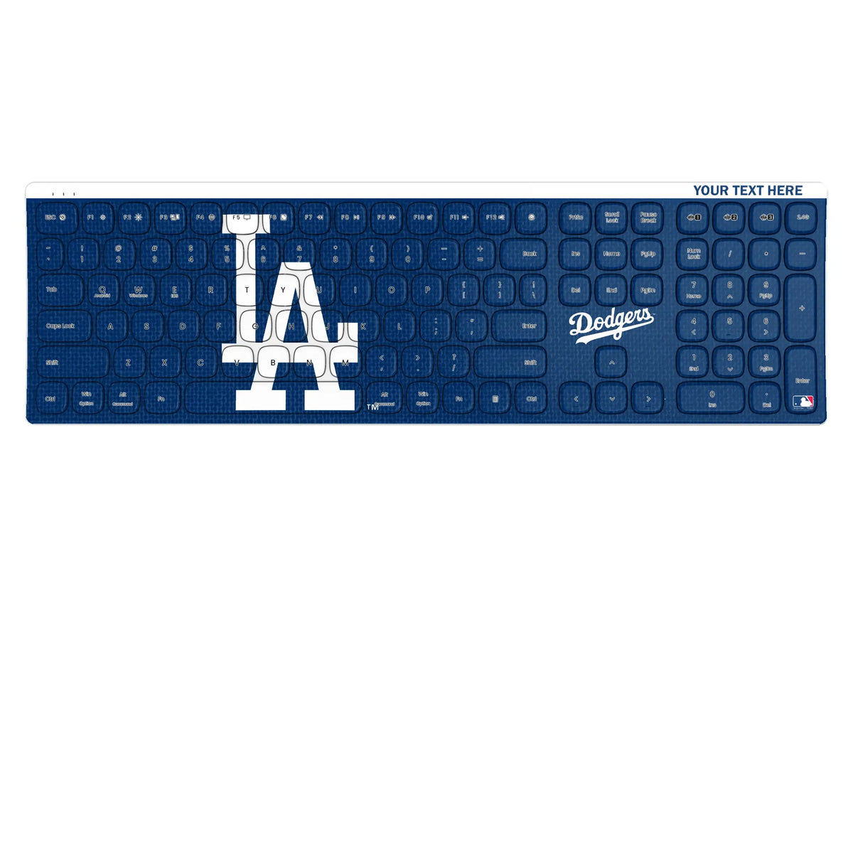 LA Dodgers Personalized Endzone Solid KKB605 Curved Wireless Keyboard