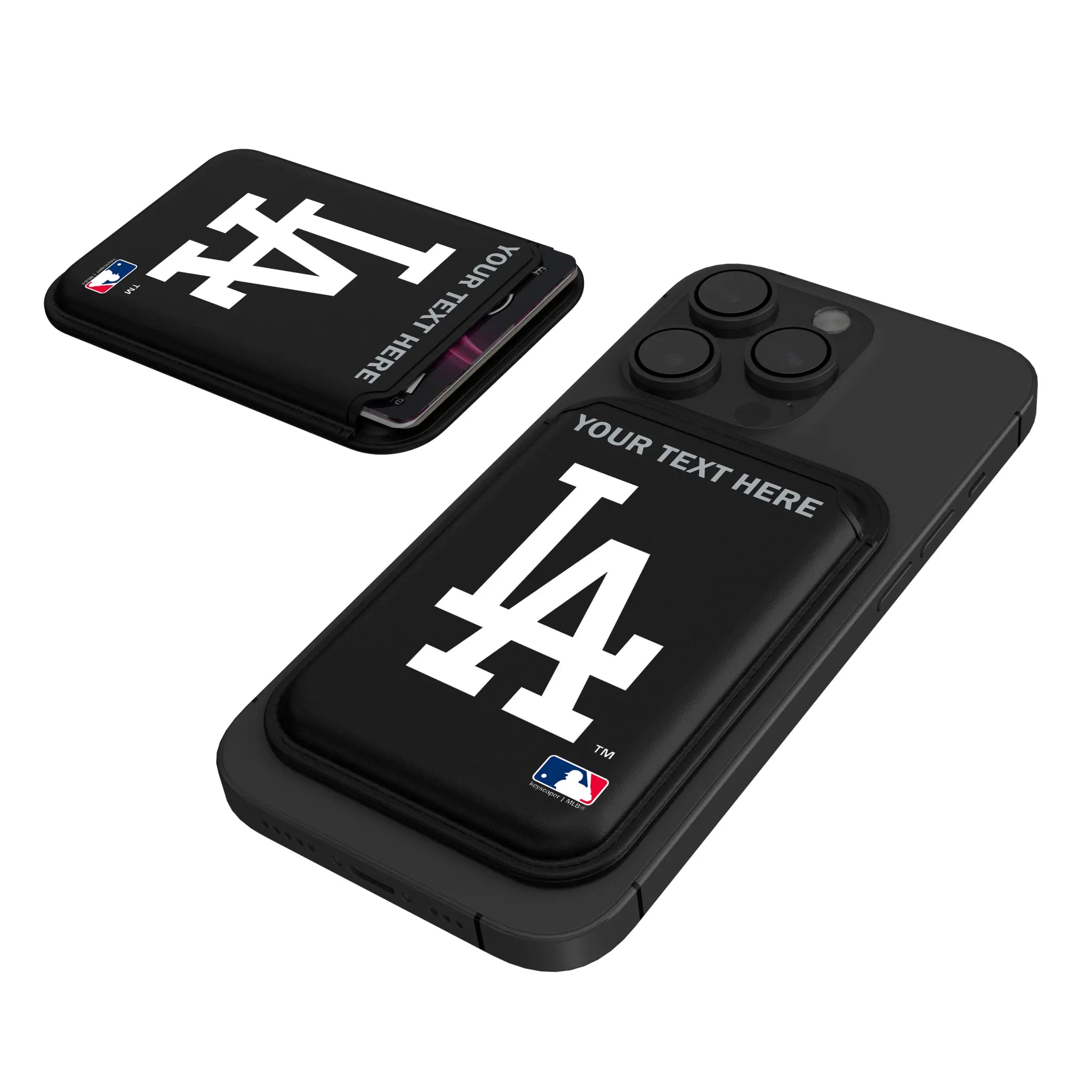 LA Dodgers Personalized Insignia Black Magnetic Credit Card Wallet