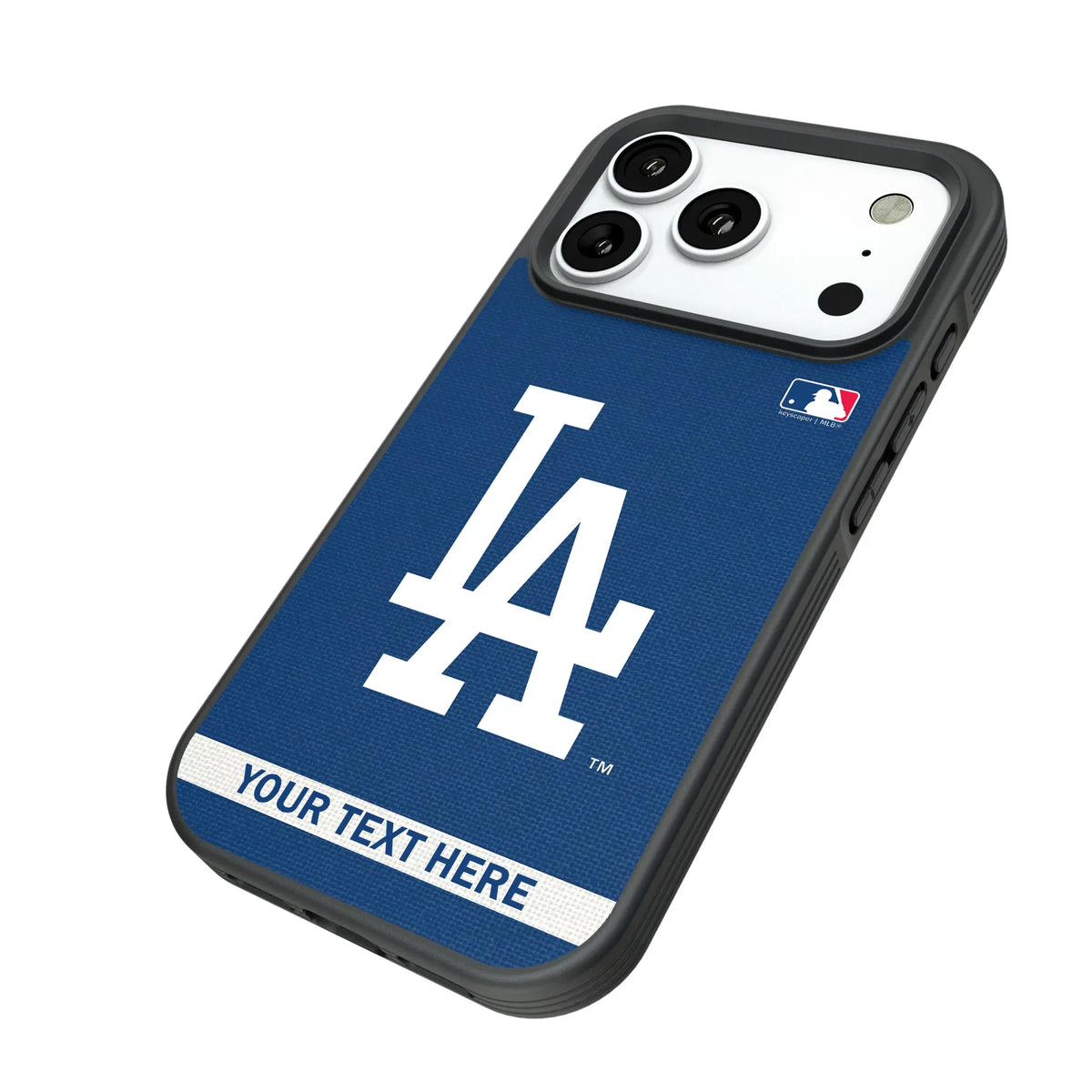 LA Dodgers Personalized Stripe iPhone Bump Phone Case for Apple iPhone - Isometric View#Device_iPhone 18 Pro