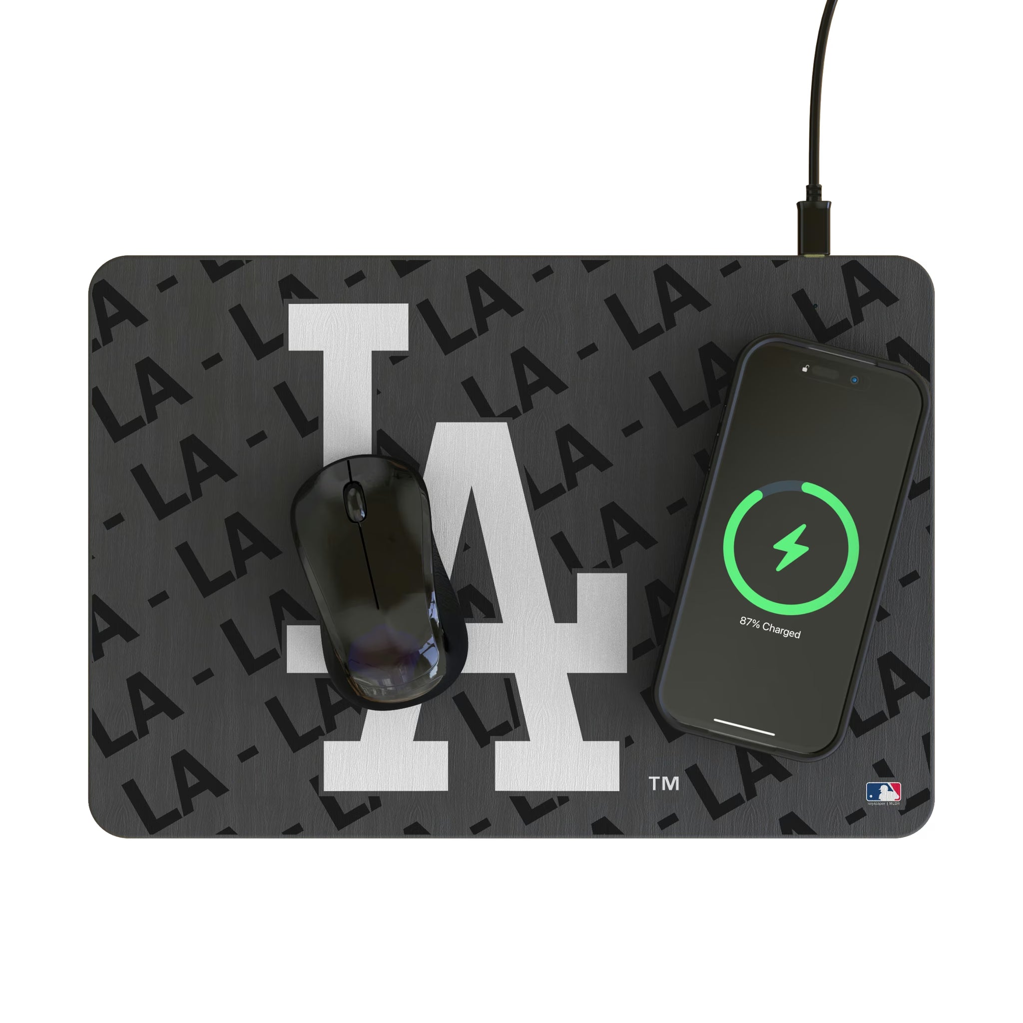 LA Dodgers Personalized Tilt 15-Watt Wireless Charger and Mouse Pad - Lifestyle