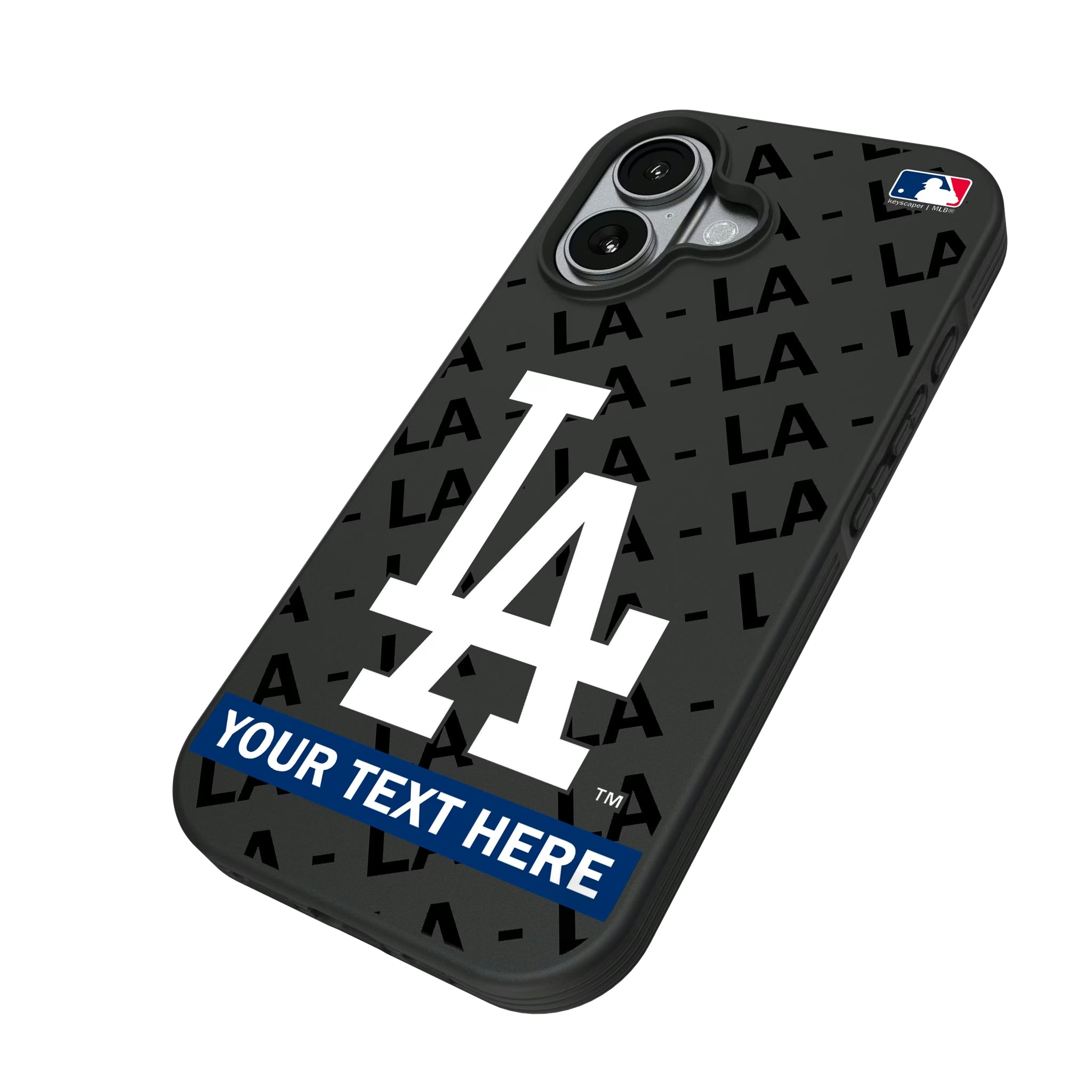 LA Dodgers Personalized Tilt iPhone Bump Phone Case for Apple iPhone - Isometric View#Device_iPhone 17