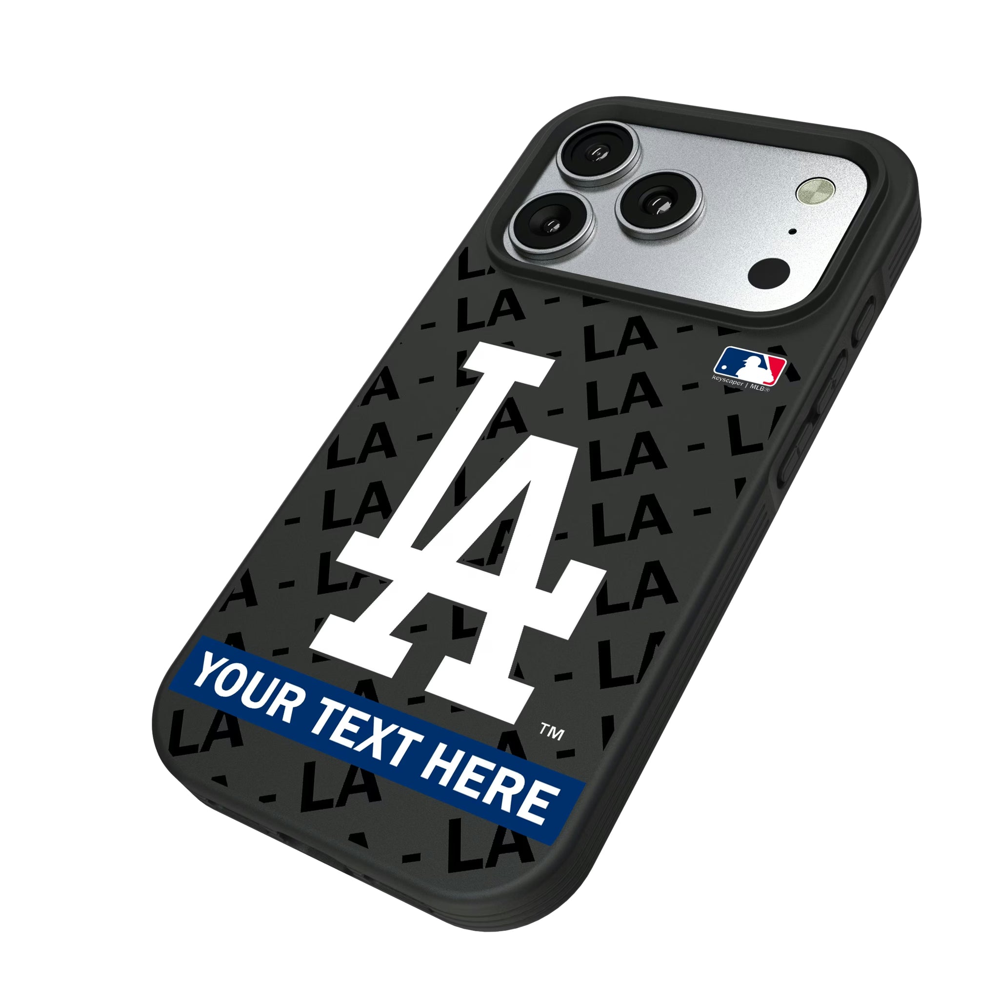 LA Dodgers Personalized Tilt iPhone Bump Phone Case for Apple iPhone - Isometric View#Device_iPhone 17 Pro