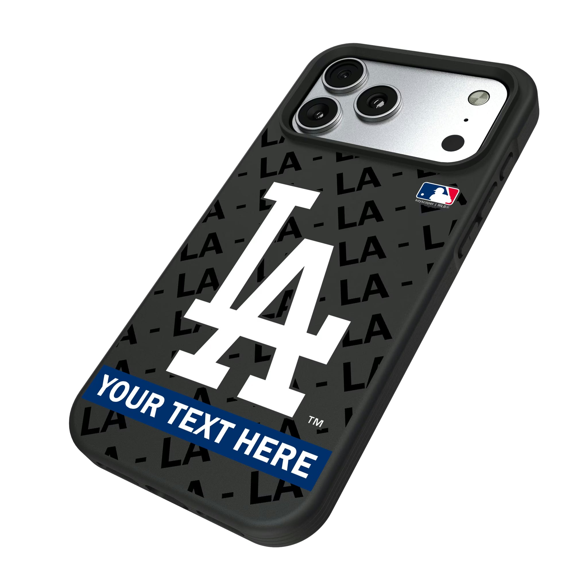 LA Dodgers Personalized Tilt iPhone Bump Phone Case for Apple iPhone - Isometric View#Device_iPhone 17 Pro Max