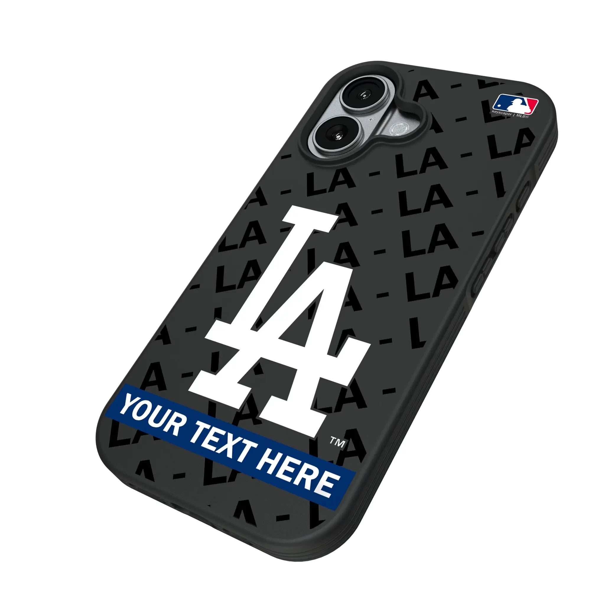 LA Dodgers Personalized Tilt iPhone Bump Phone Case for Apple iPhone - Isometric View#Device_iPhone 17
