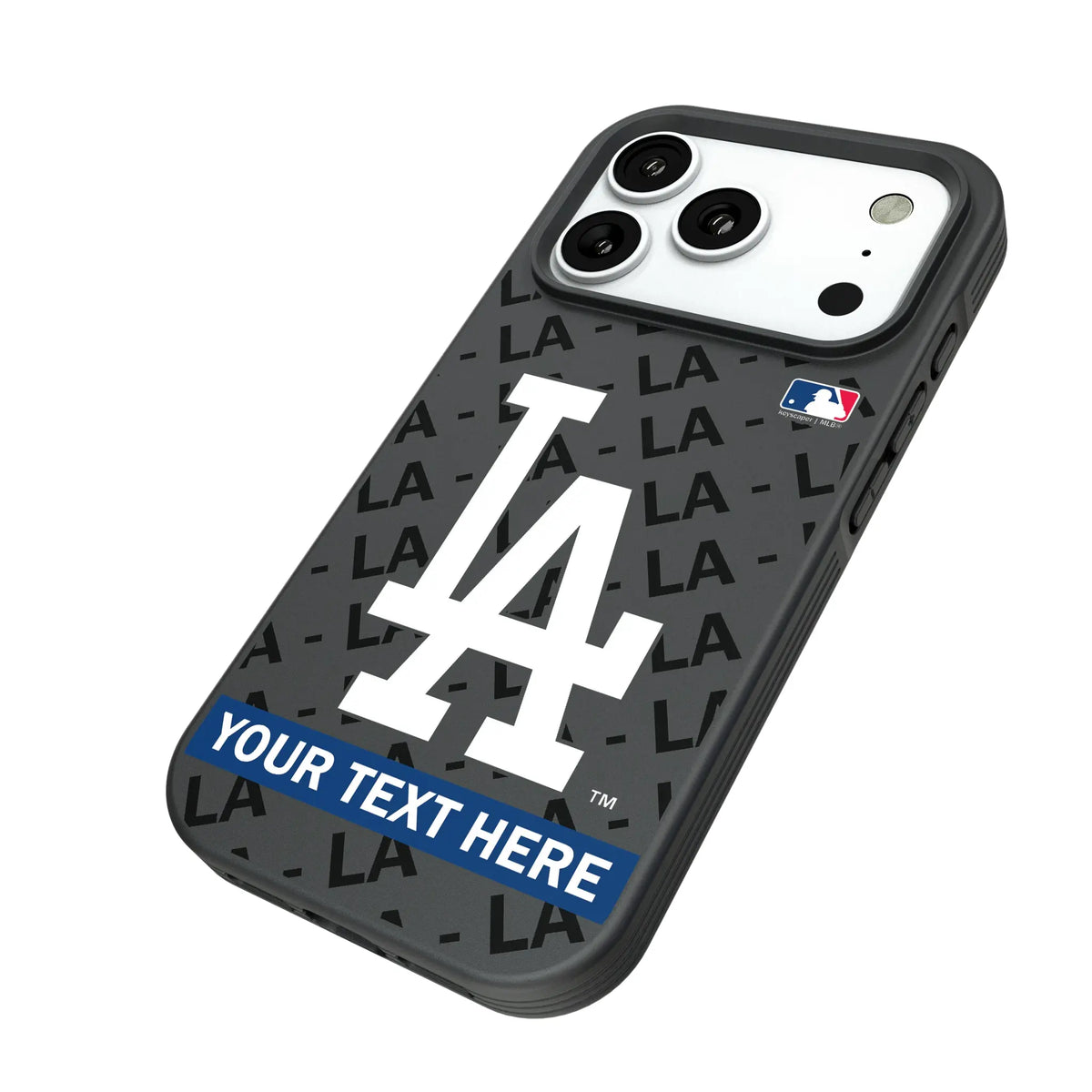 LA Dodgers Personalized Tilt iPhone Bump Phone Case for Apple iPhone - Isometric View#Device_iPhone 18 Pro