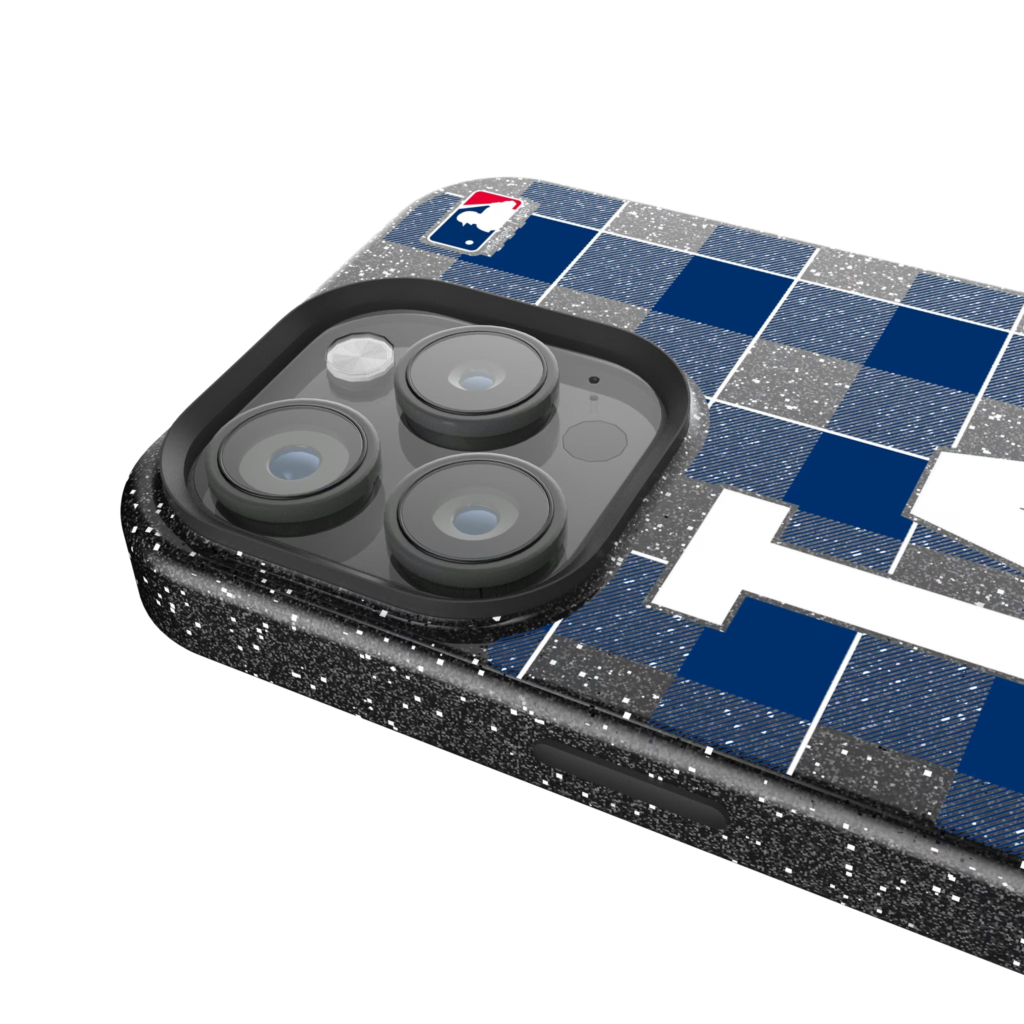 LA Dodgers Plaid iPhone Bling Phone Case for Apple iPhone - Detail