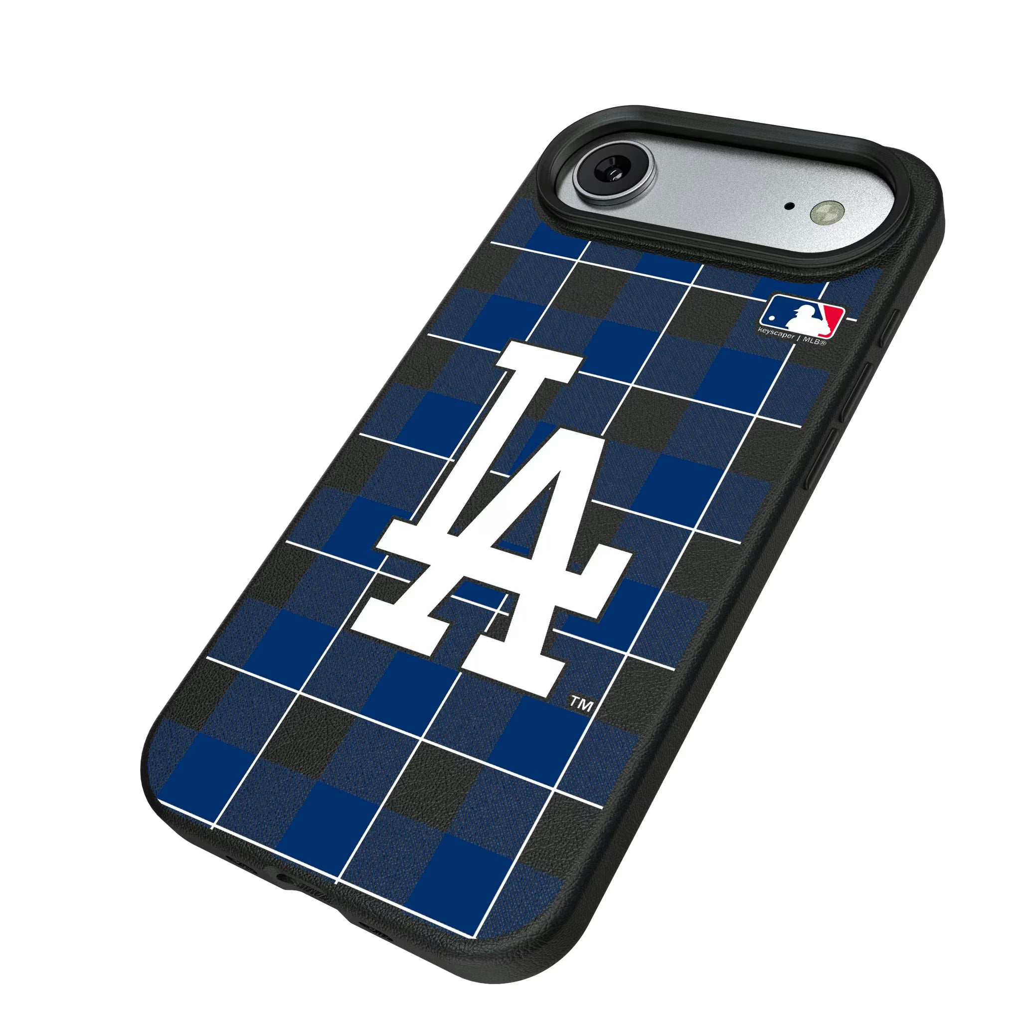 LA Dodgers Plaid iPhone MagSafe Compatible Phone Case for Apple iPhone - Isometric View#Device_iPhone Air
