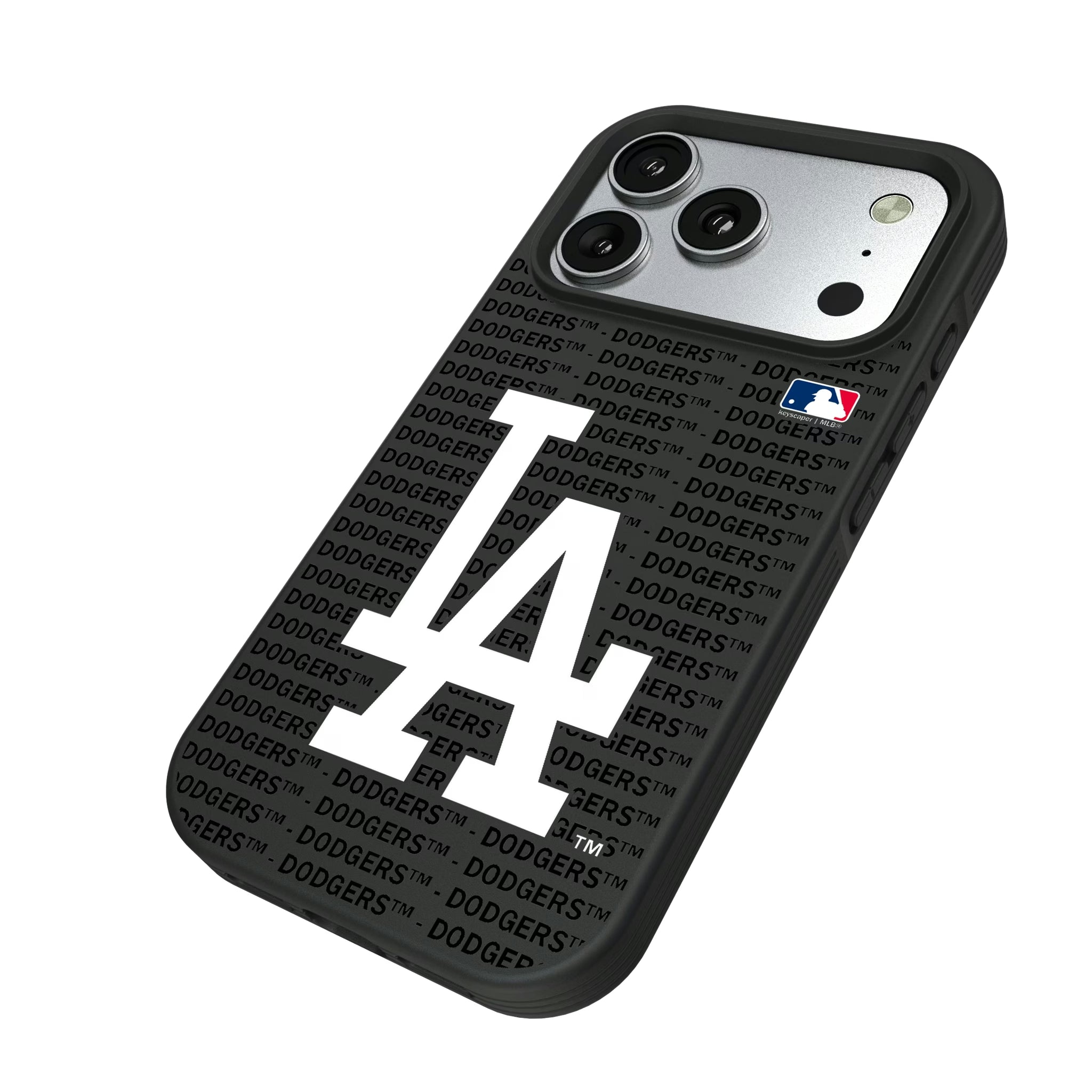 LA Dodgers Text Backdrop iPhone Bump Phone Case for Apple iPhone - Isometric View#Device_iPhone 17 Pro