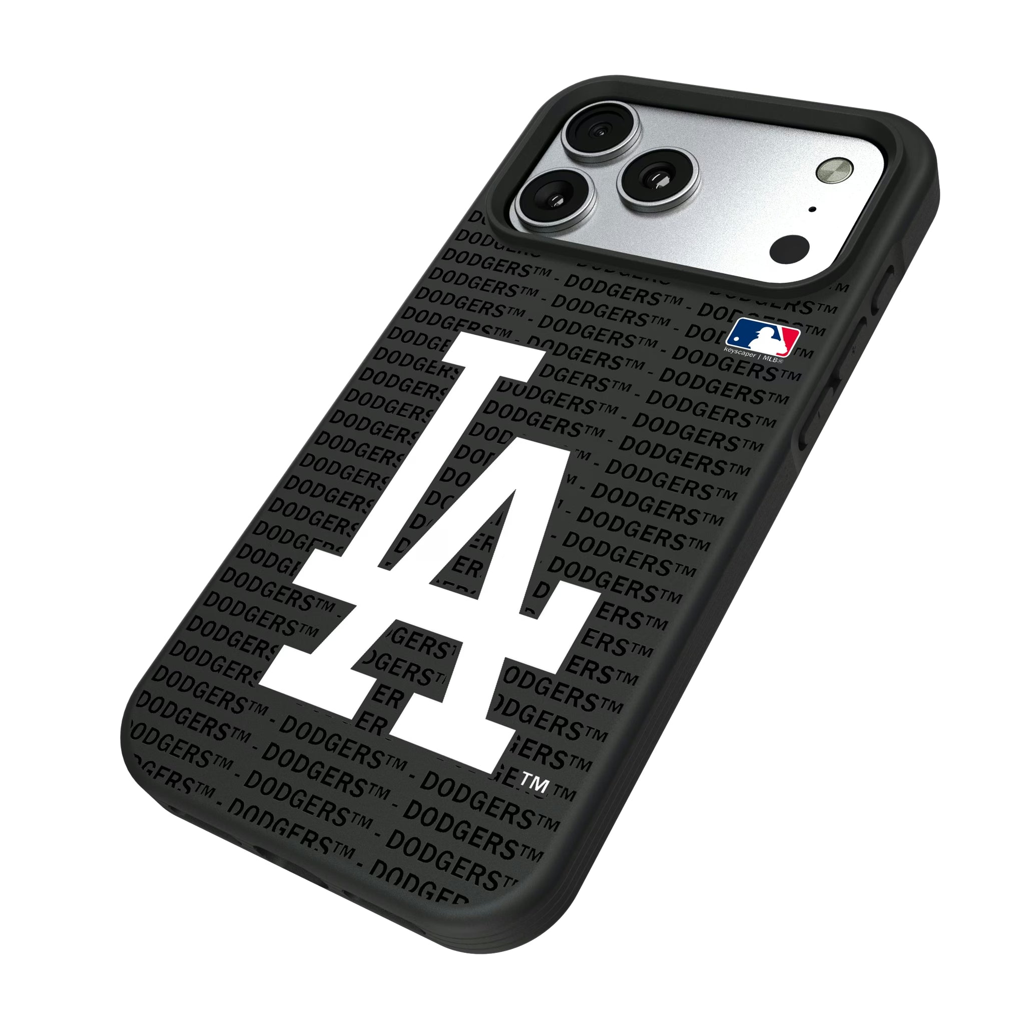 LA Dodgers Text Backdrop iPhone Bump Phone Case for Apple iPhone - Isometric View#Device_iPhone 17 Pro Max