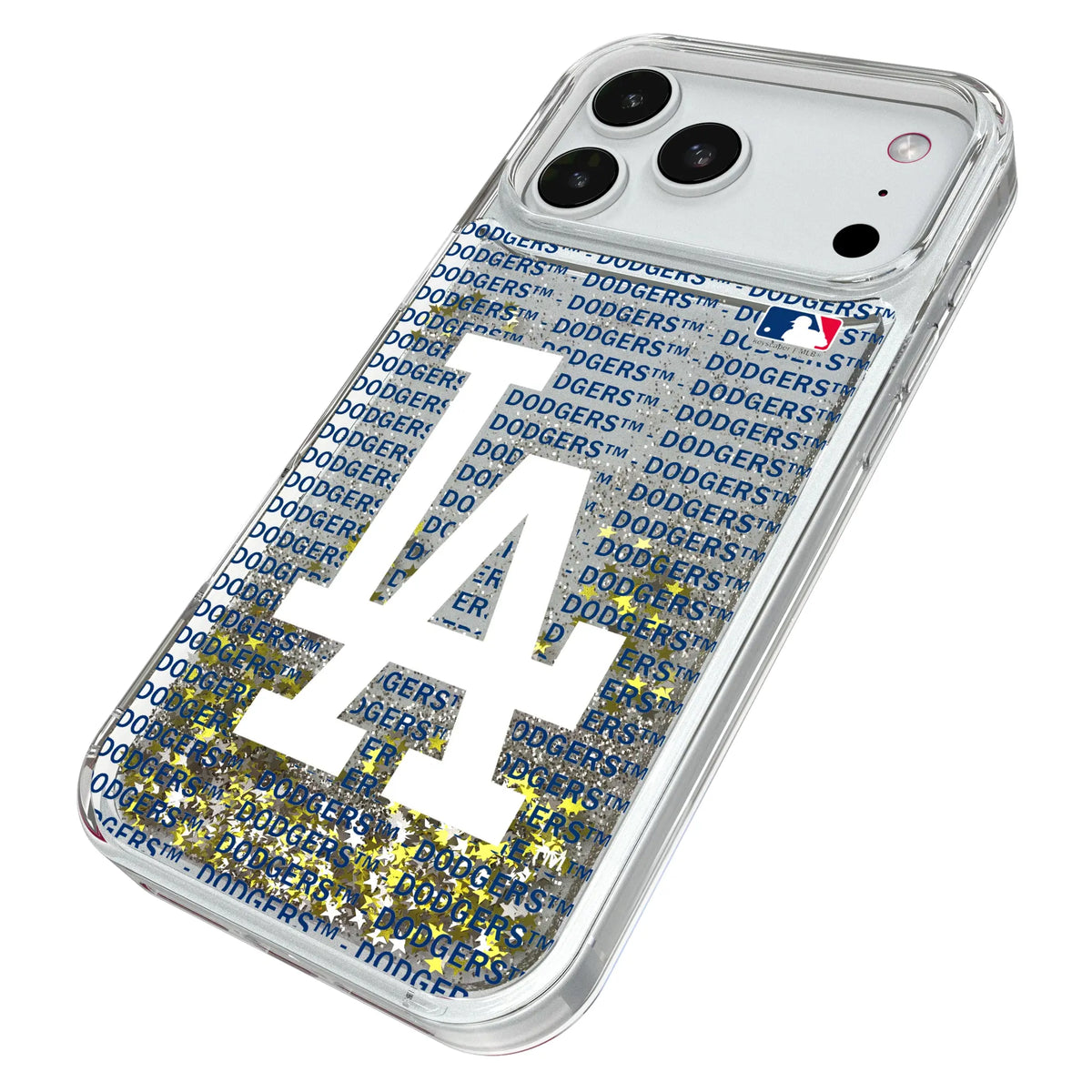 LA Dodgers Text Backdrop iPhone Glitter Phone Case for Apple iPhone - Isometric View#Device_iPhone 18 Pro Max