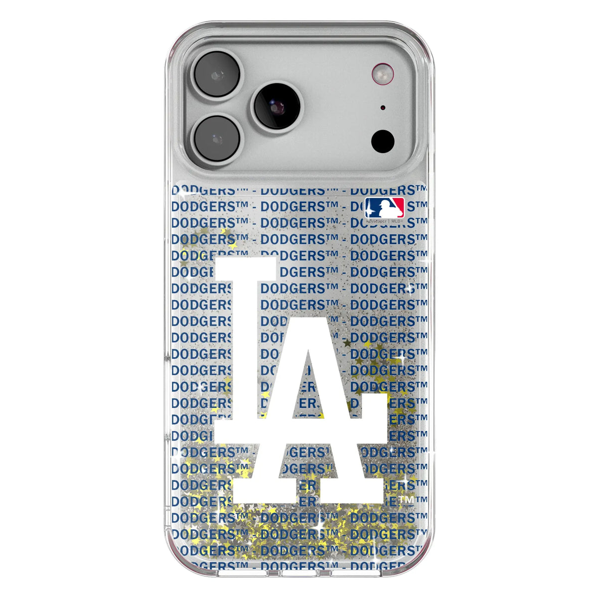 LA Dodgers Text Backdrop Glitter Phone Case for Apple iPhone