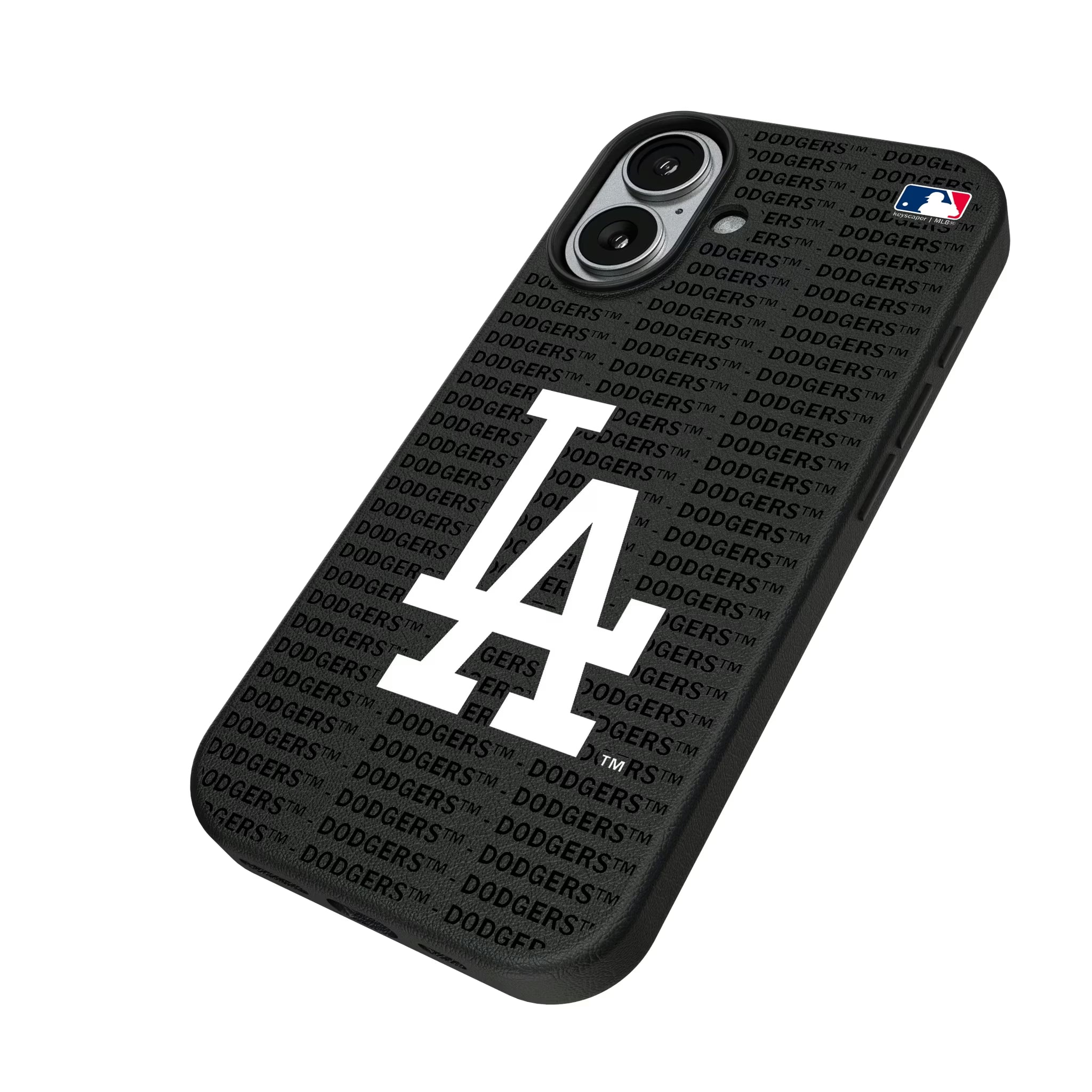 LA Dodgers Text Backdrop iPhone MagSafe Compatible Phone Case for Apple iPhone - Isometric View#Device_iPhone 17