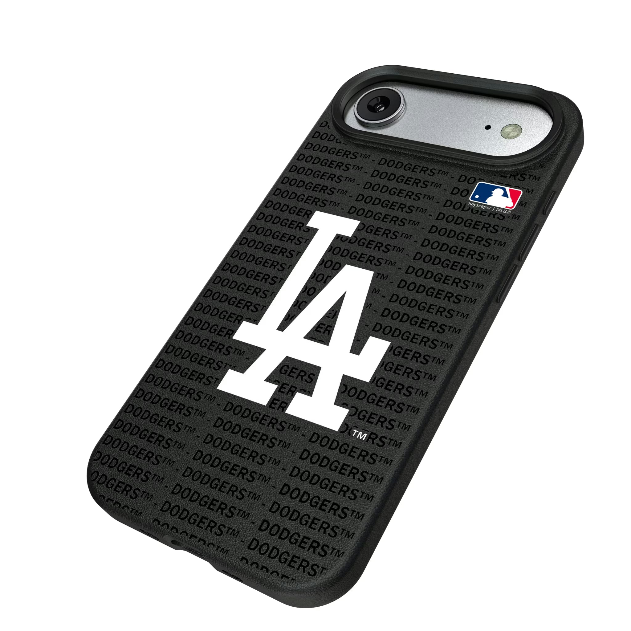 LA Dodgers Text Backdrop iPhone MagSafe Compatible Phone Case for Apple iPhone - Isometric View#Device_iPhone Air