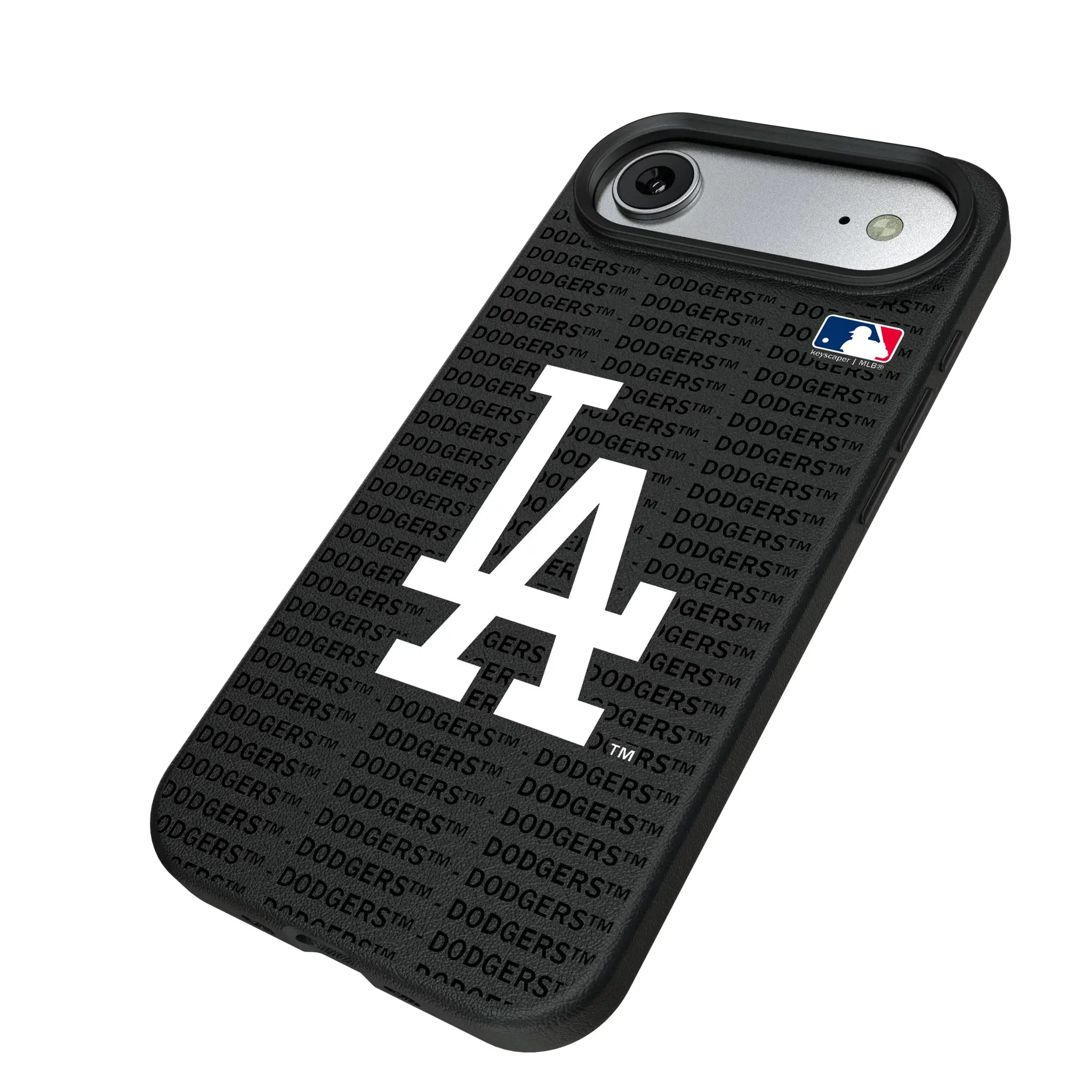 LA Dodgers Text Backdrop iPhone MagSafe Compatible Phone Case for Apple iPhone - Isometric View#Device_iPhone Air