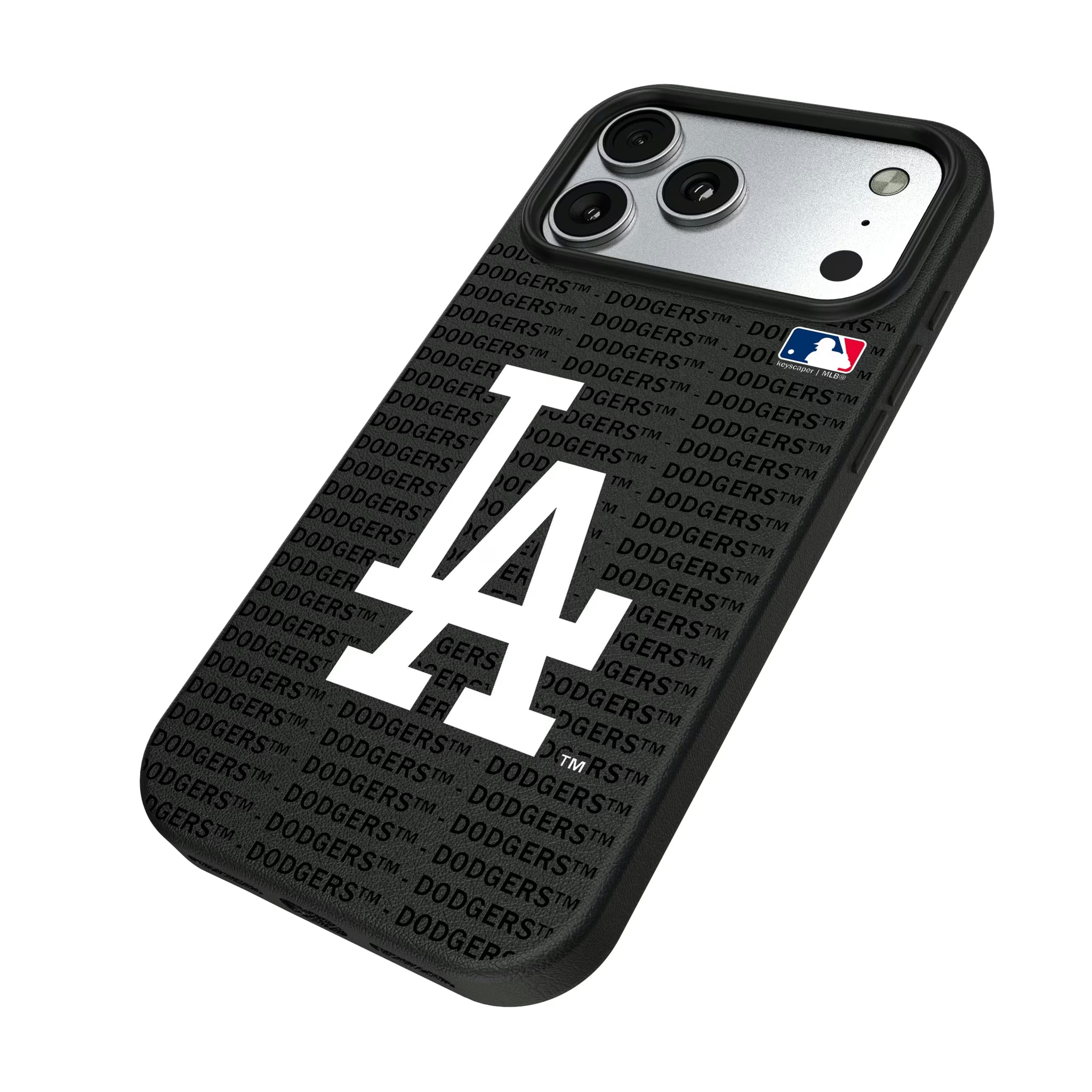 LA Dodgers Text Backdrop iPhone MagSafe Compatible Phone Case for Apple iPhone - Isometric View#Device_iPhone 17 Pro Max