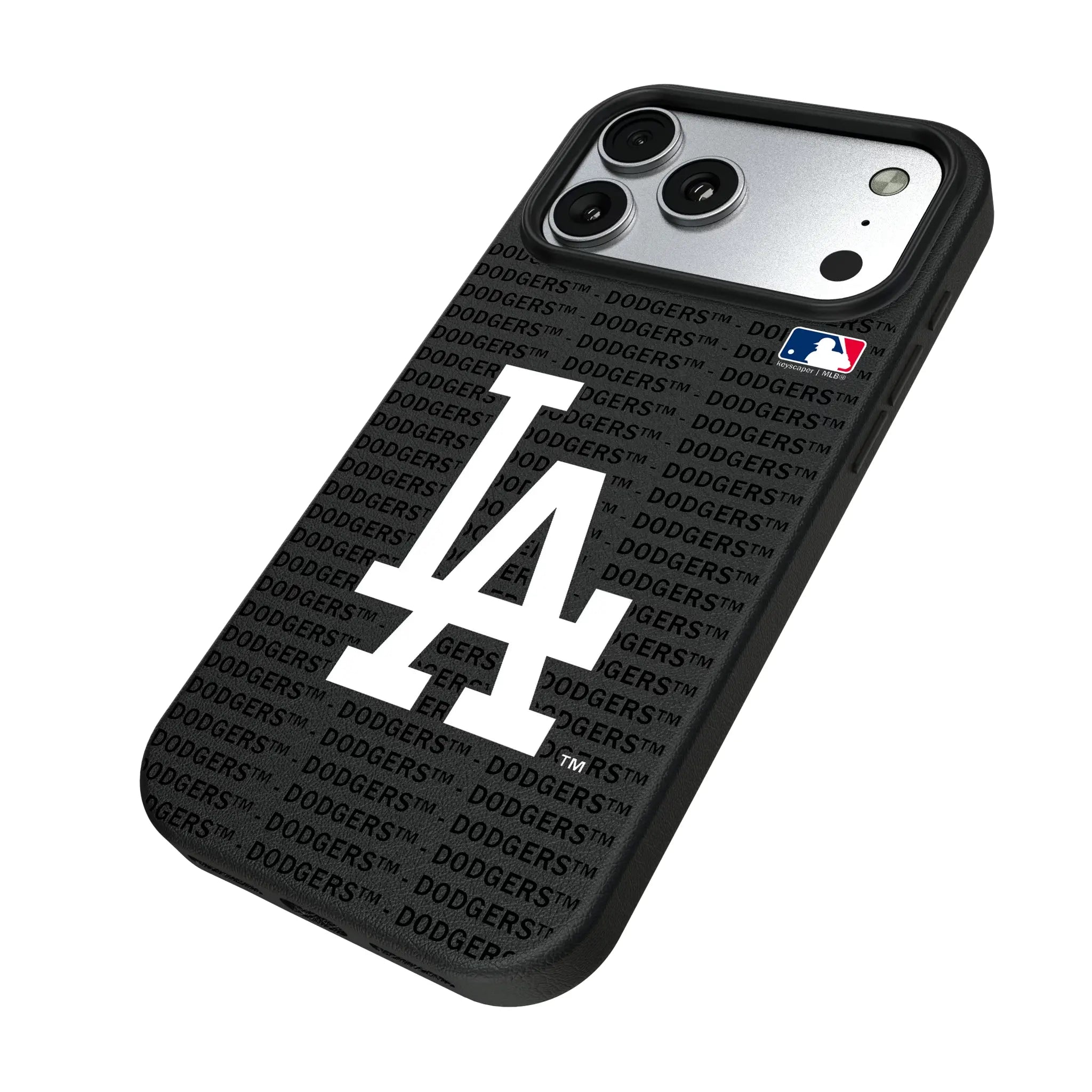 LA Dodgers Text Backdrop iPhone MagSafe Compatible Phone Case for Apple iPhone - Isometric View#Device_iPhone 17 Pro Max