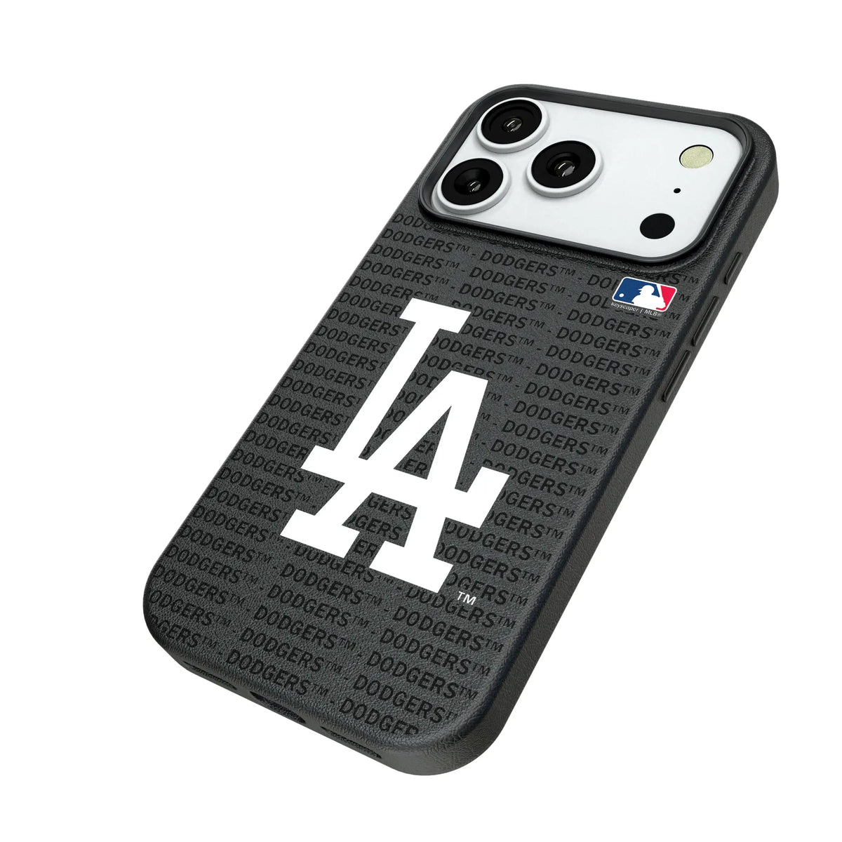 LA Dodgers Text Backdrop iPhone MagSafe Compatible Phone Case for Apple iPhone - Isometric View#Device_iPhone 18 Pro