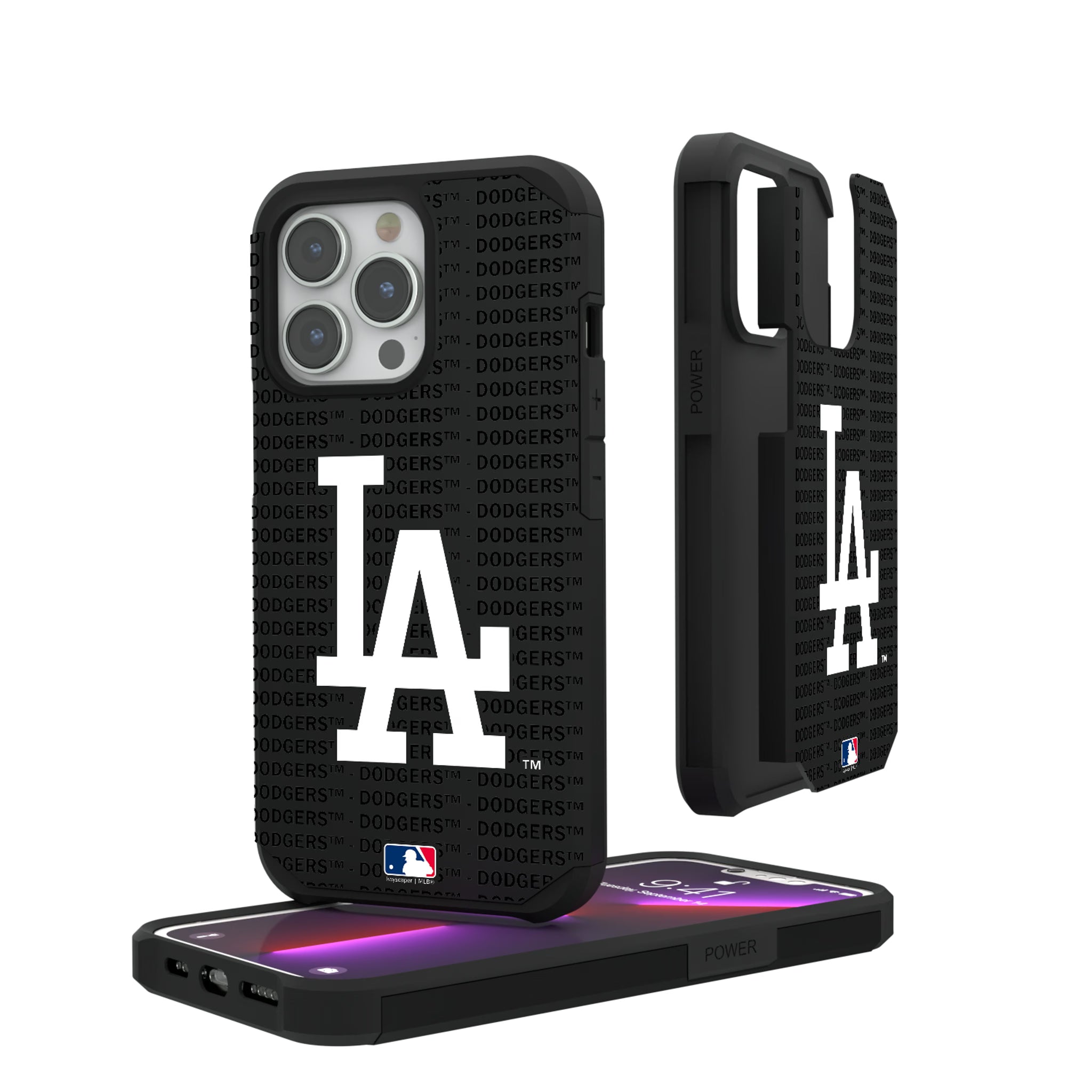 LA Dodgers Text Backdrop iPhone Rugged Phone Case for Apple iPhone