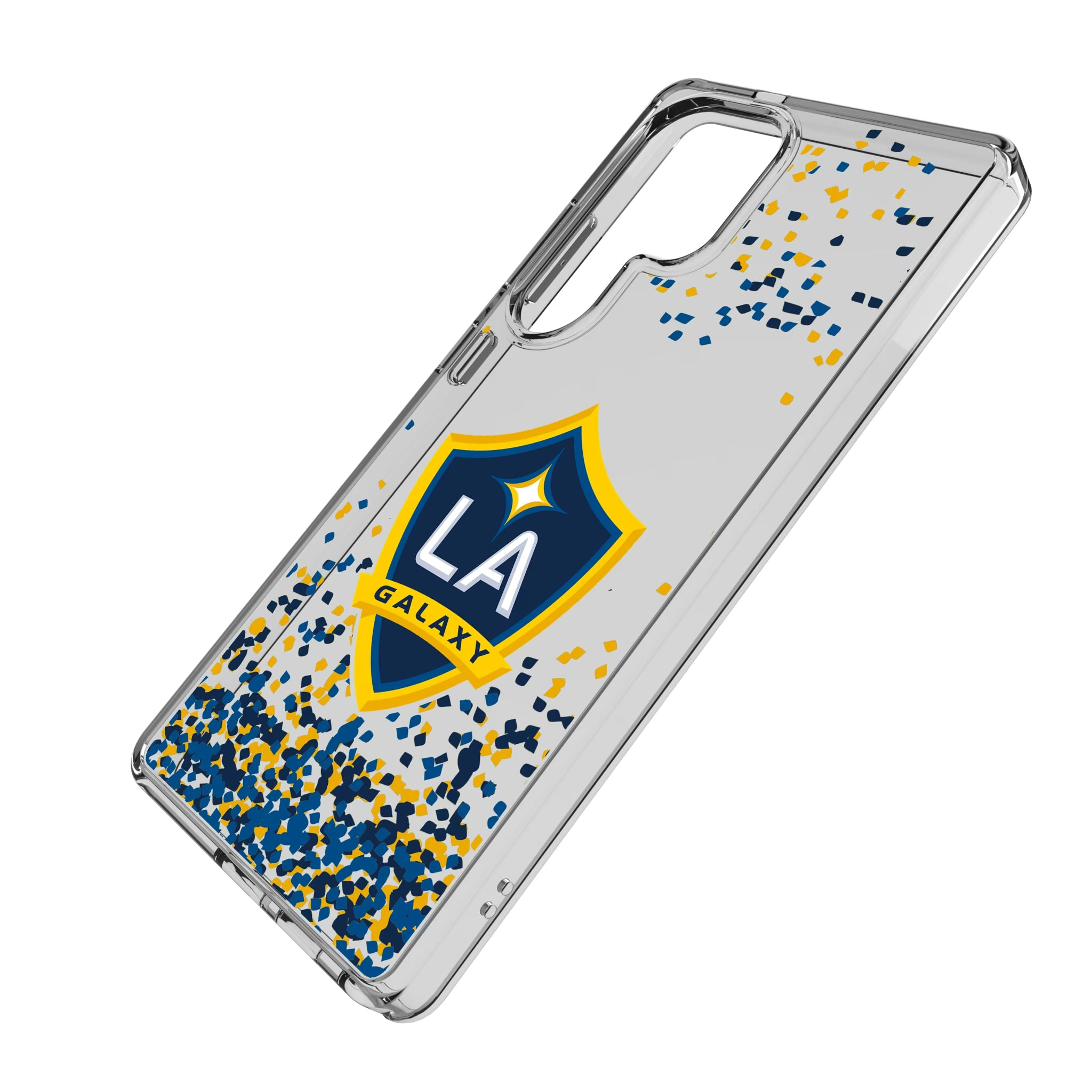 LA Galaxy Confetti Galaxy Clear Phone Case for Samsung Galaxy - Isometric View