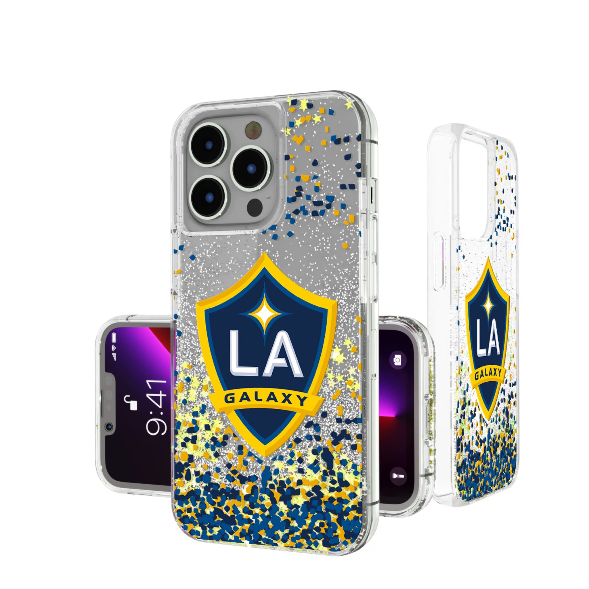 LA Galaxy Confetti iPhone Glitter Phone Case for Apple iPhone