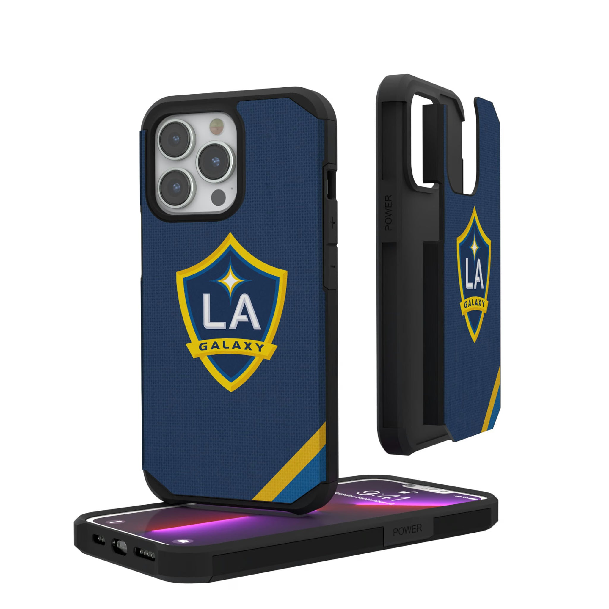 LA Galaxy Diagonal Stripe iPhone Rugged Phone Case for Apple iPhone