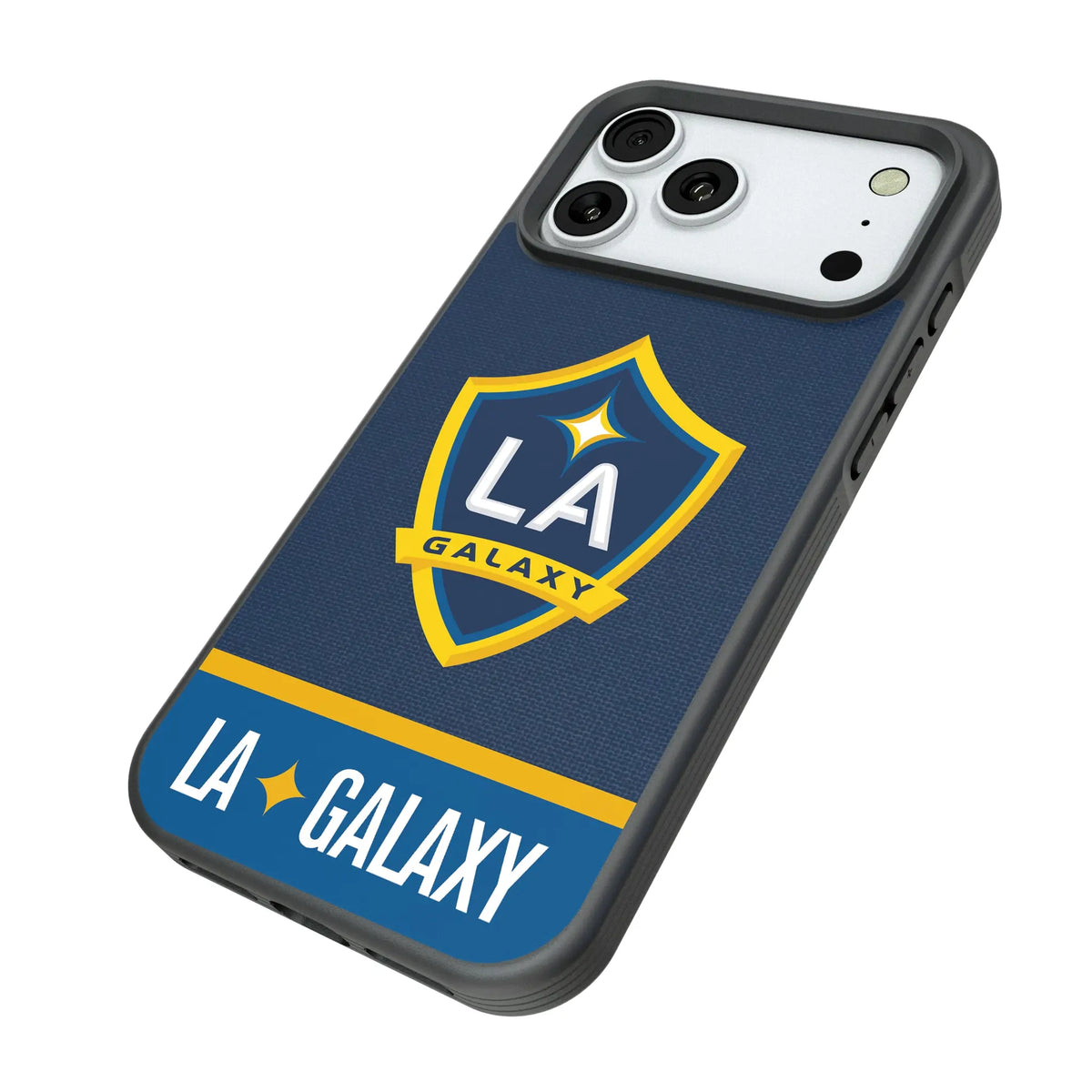 LA Galaxy Endzone Solid iPhone Bump Phone Case for Apple iPhone - Isometric View#Device_iPhone 18 Pro Max