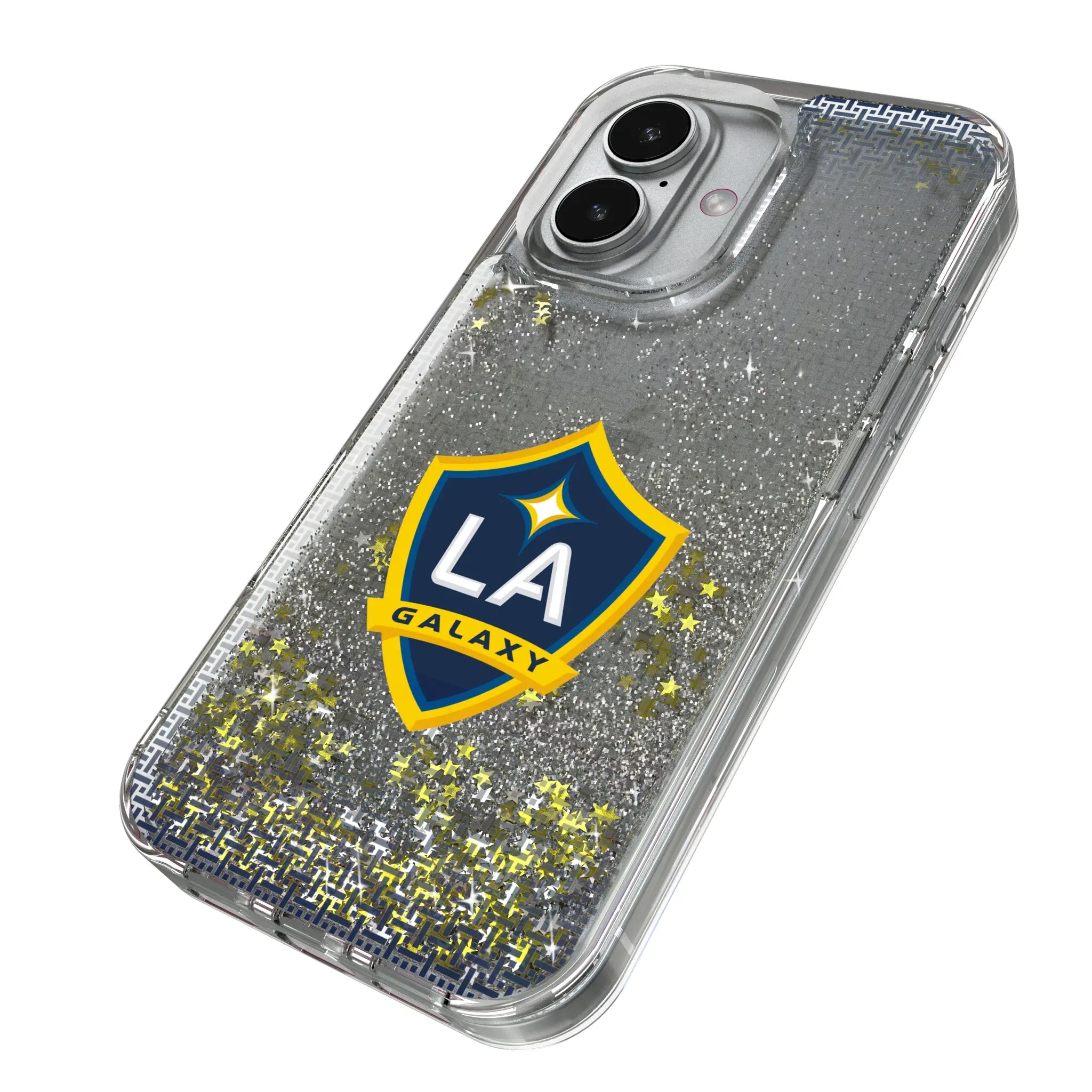 LA Galaxy Linen iPhone Glitter Phone Case for Apple iPhone - Isometric View