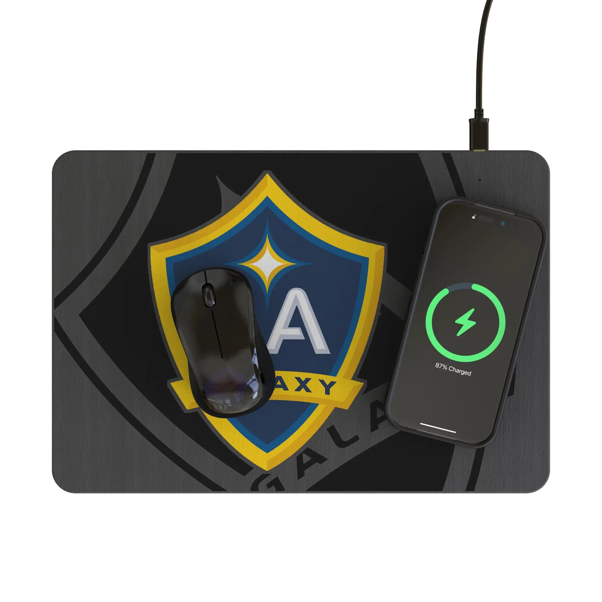 LA Galaxy Monocolor Tilt 15-Watt Wireless Charger and Mouse Pad - Lifestyle