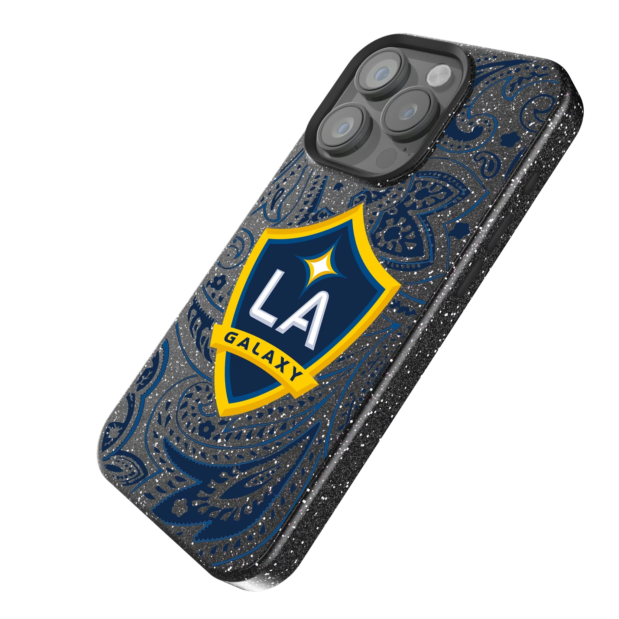 LA Galaxy Paisley iPhone Bling Phone Case for Apple iPhone - Isometric View