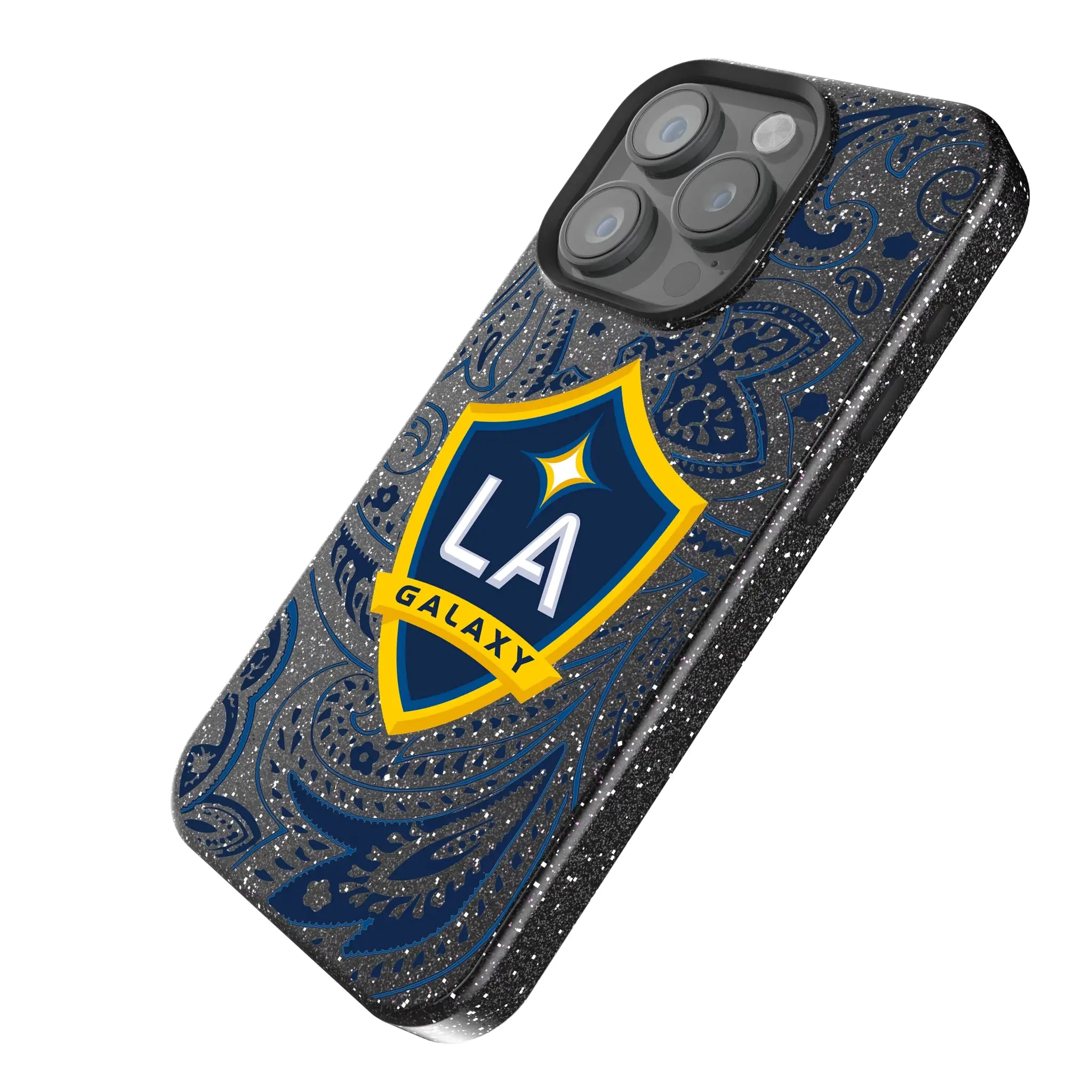 LA Galaxy Paisley iPhone Bling Phone Case for Apple iPhone - Isometric View