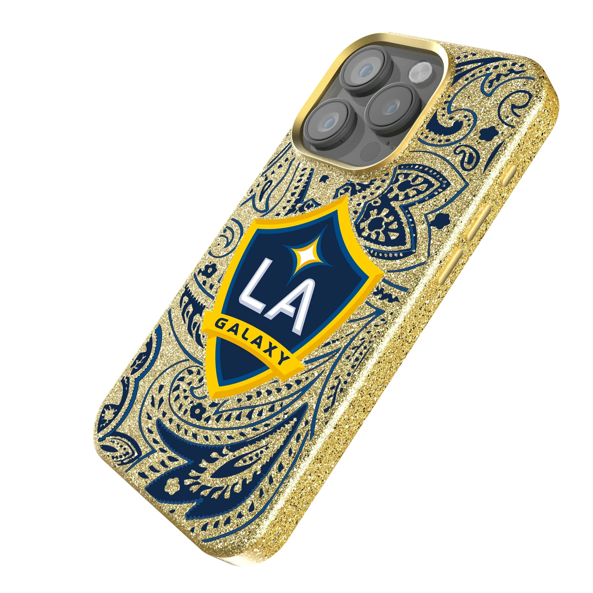 LA Galaxy Paisley iPhone Bling Phone Case for Apple iPhone - Isometric View
