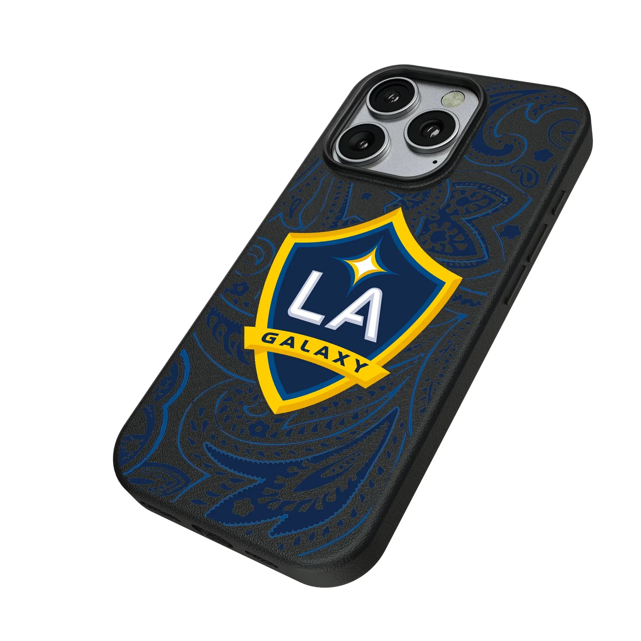 LA Galaxy Paisley iPhone MagSafe Compatible Phone Case for Apple iPhone - Isometric View