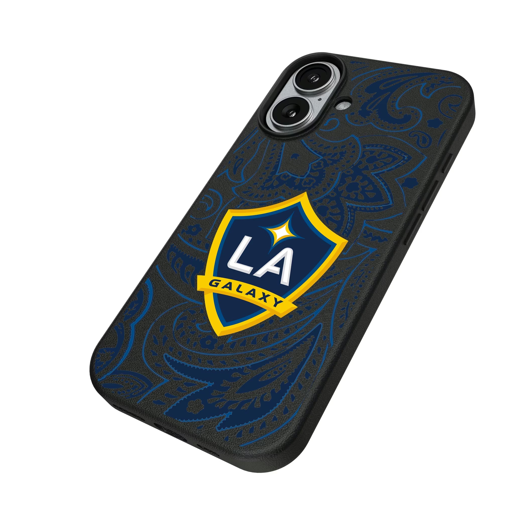 LA Galaxy Paisley iPhone MagSafe Compatible Phone Case for Apple iPhone - Isometric View#Device_iPhone 17