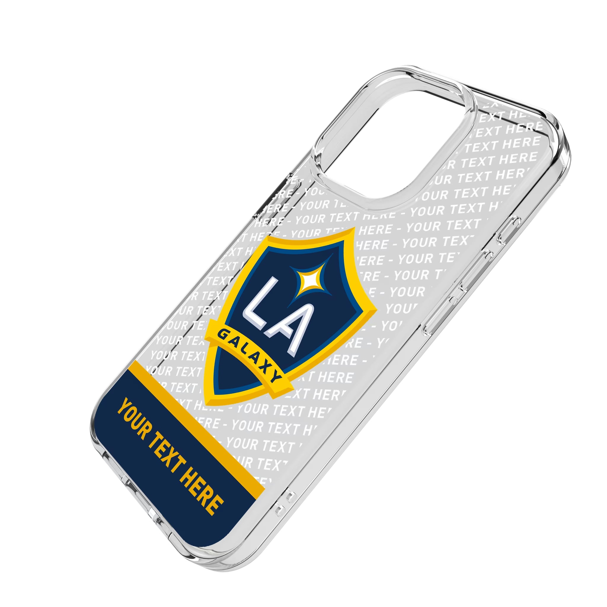 LA Galaxy Personalized EndZone Plus iPhone Clear Phone Case for Apple iPhone - Isometric View