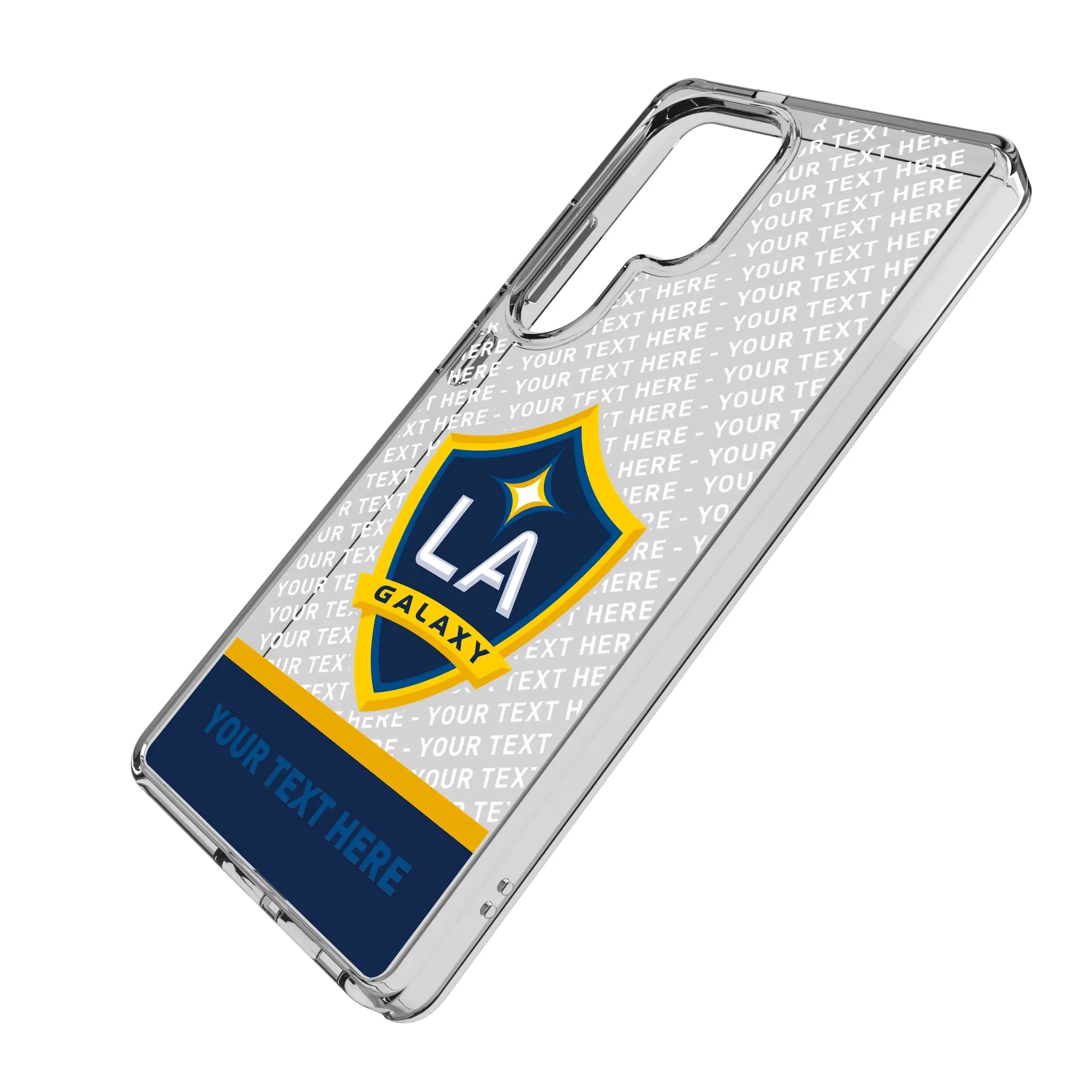 LA Galaxy Personalized EndZone Plus Galaxy Clear Phone Case for Samsung Galaxy - Isometric View