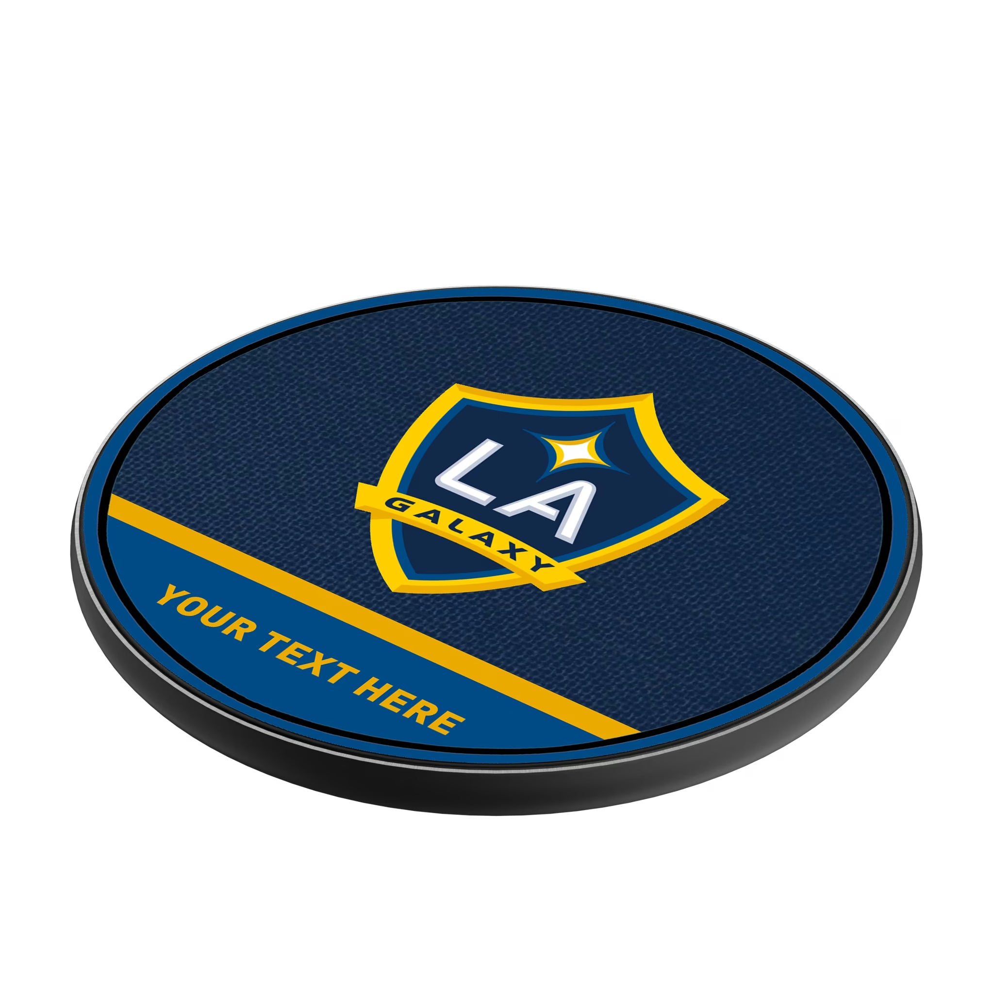 LA Galaxy Personalized Endzone Solid 15-Watt Wireless Charger - Isometric View