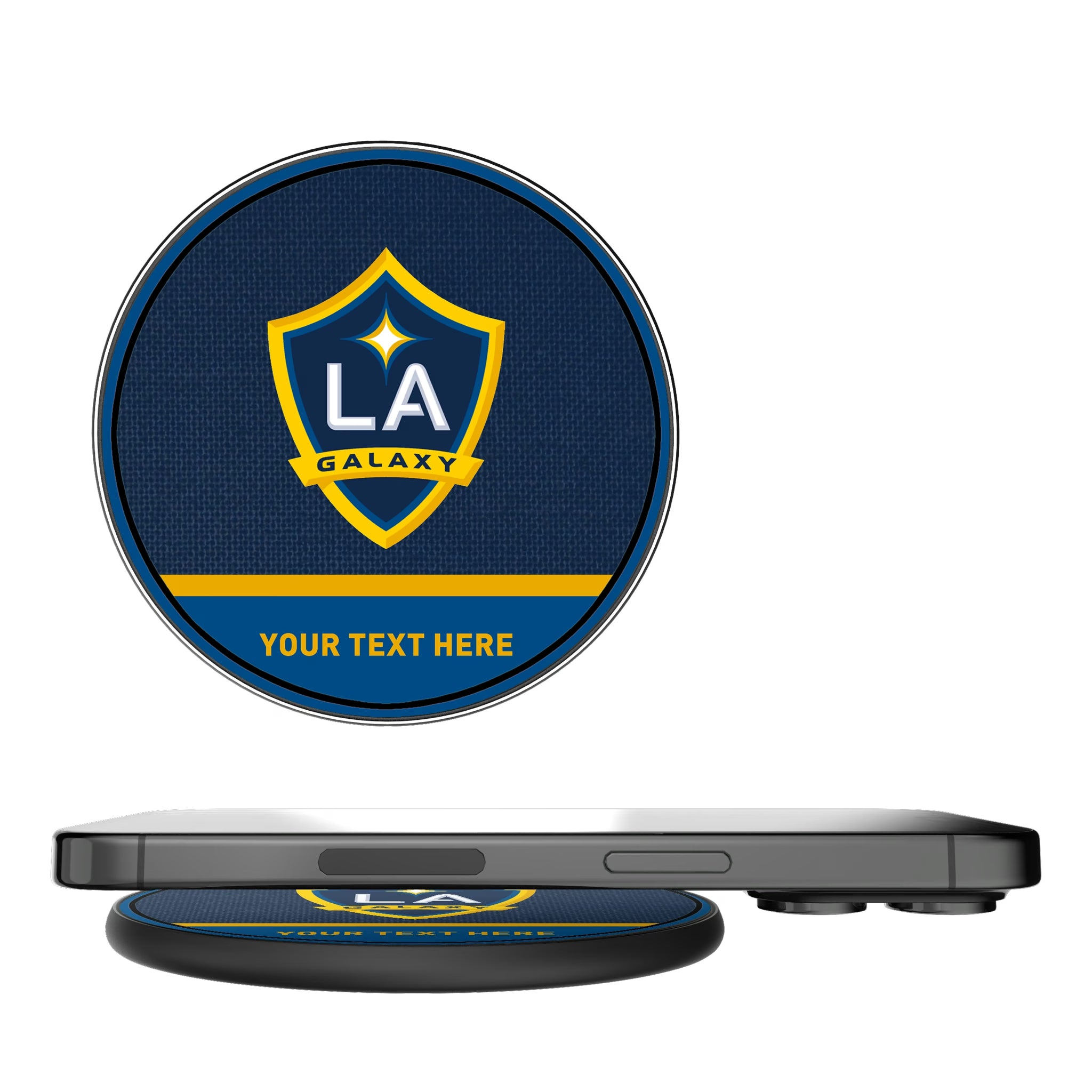 LA Galaxy Personalized Endzone Solid 15-Watt Wireless Charger
