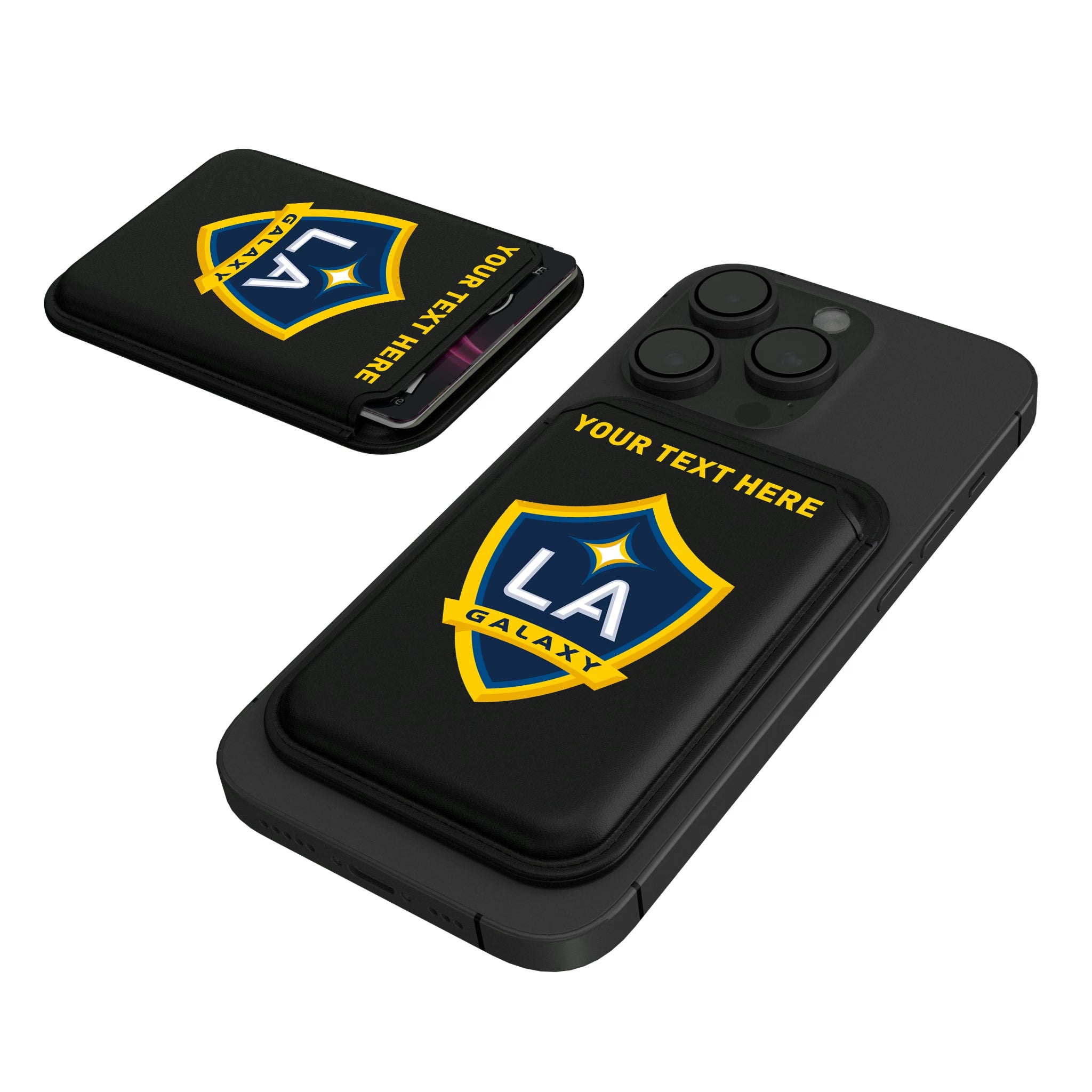 LA Galaxy Personalized Insignia Black Magnetic Credit Card Wallet