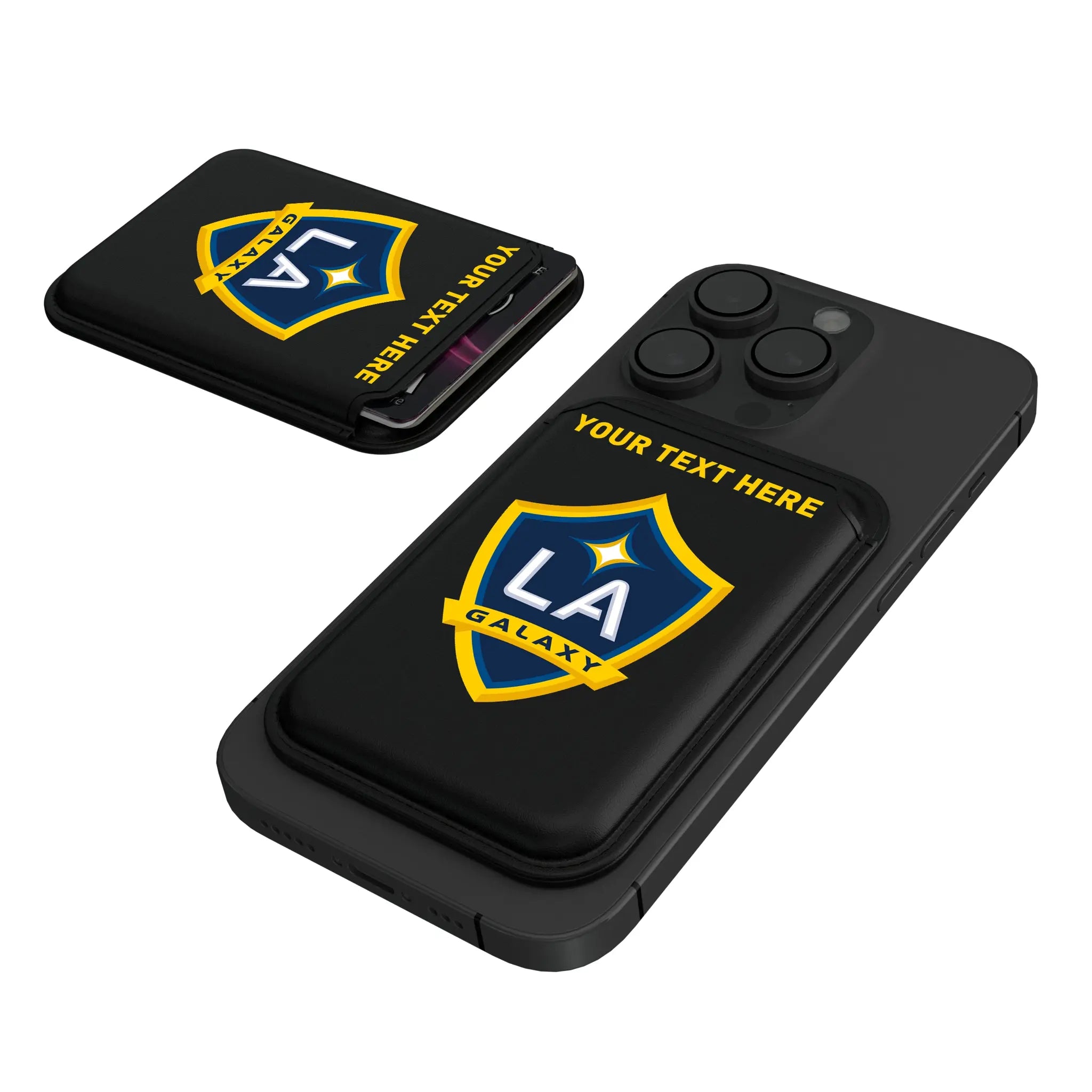 LA Galaxy Personalized Insignia Black Magnetic Credit Card Wallet