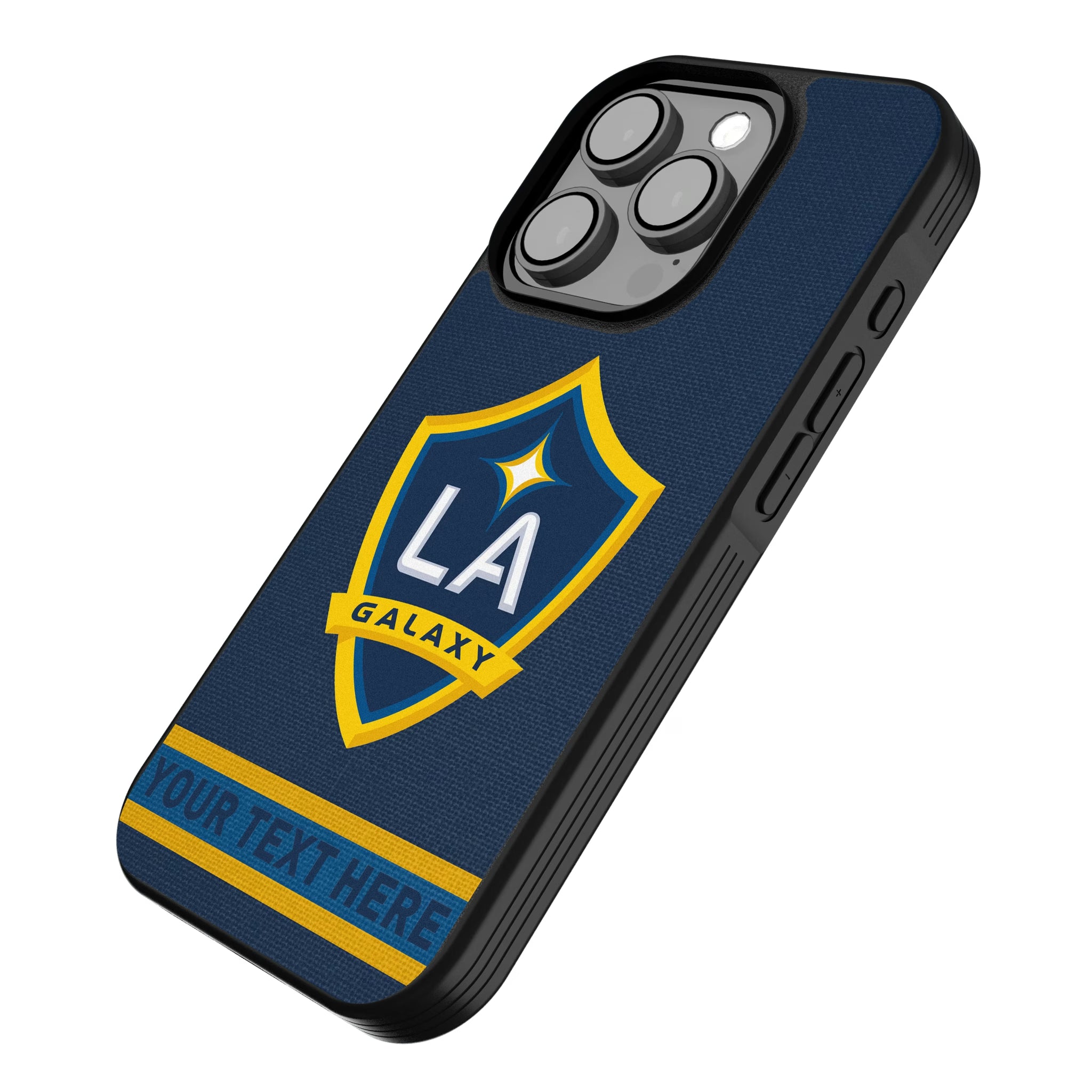 LA Galaxy Personalized Stripe iPhone Bump Phone Case for Apple iPhone - Isometric View