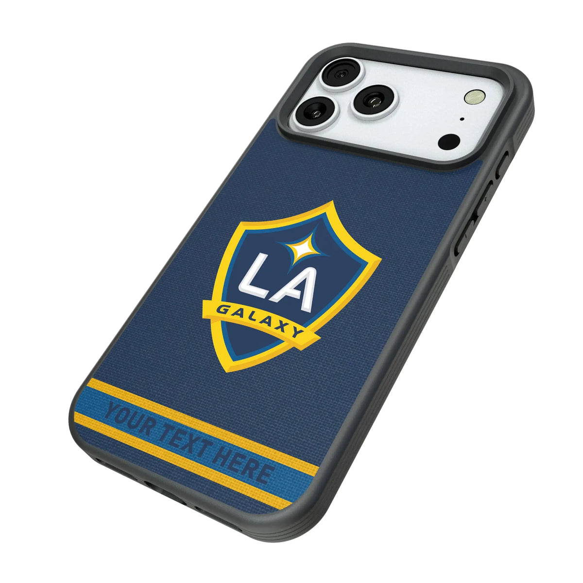 LA Galaxy Personalized Stripe iPhone Bump Phone Case for Apple iPhone - Isometric View#Device_iPhone 18 Pro Max
