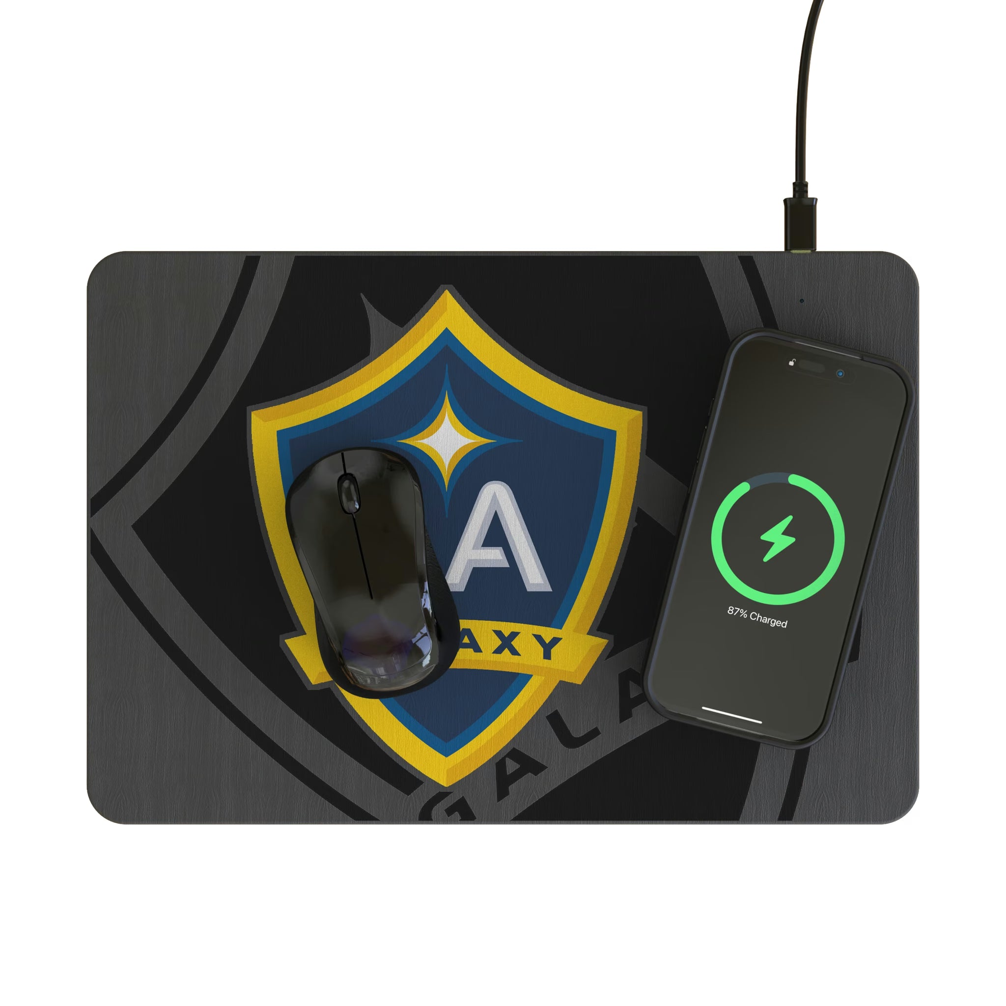 LA Galaxy Personalized Tilt 15-Watt Wireless Charger and Mouse Pad - Lifestyle