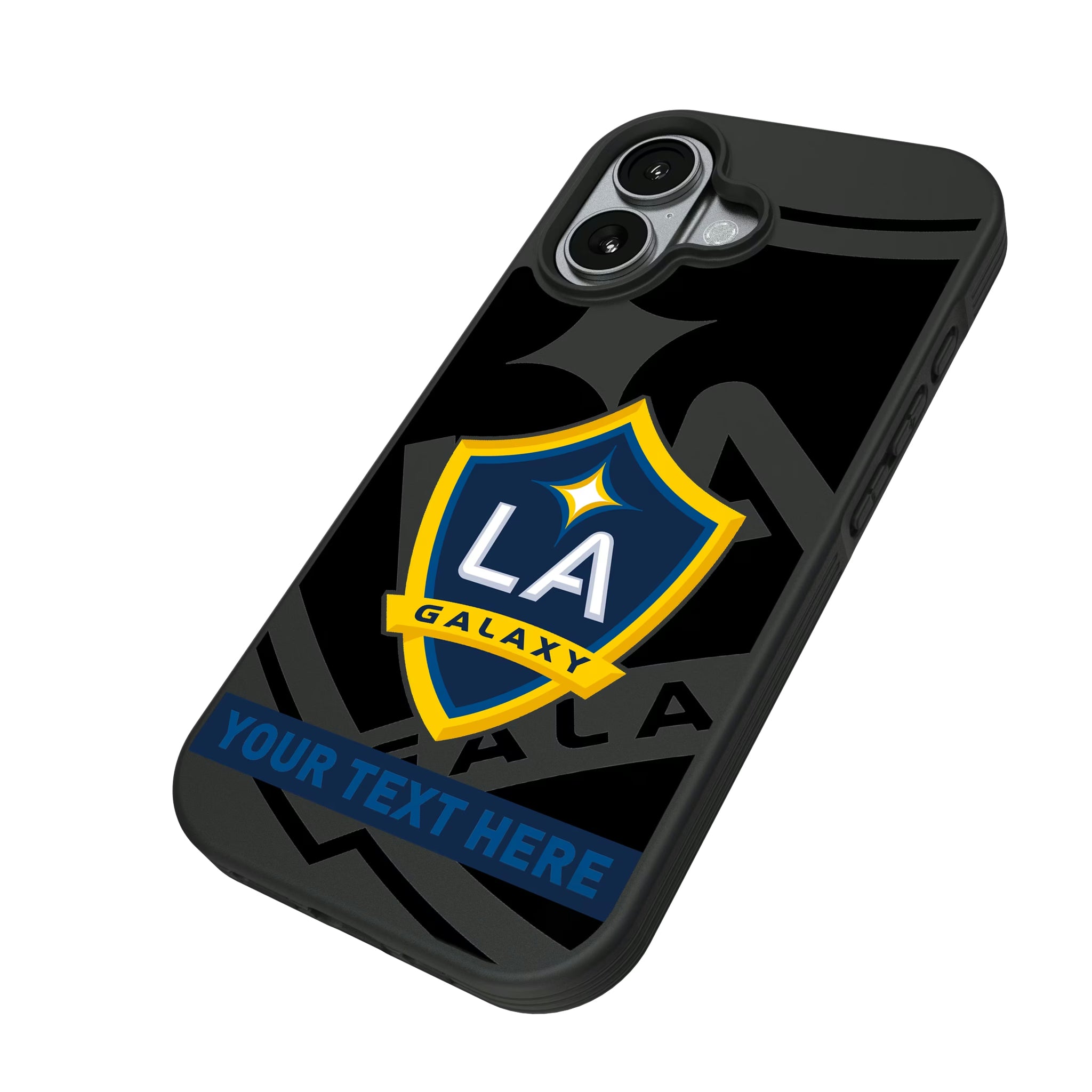 LA Galaxy Personalized Tilt iPhone Bump Phone Case for Apple iPhone - Isometric View#Device_iPhone 17