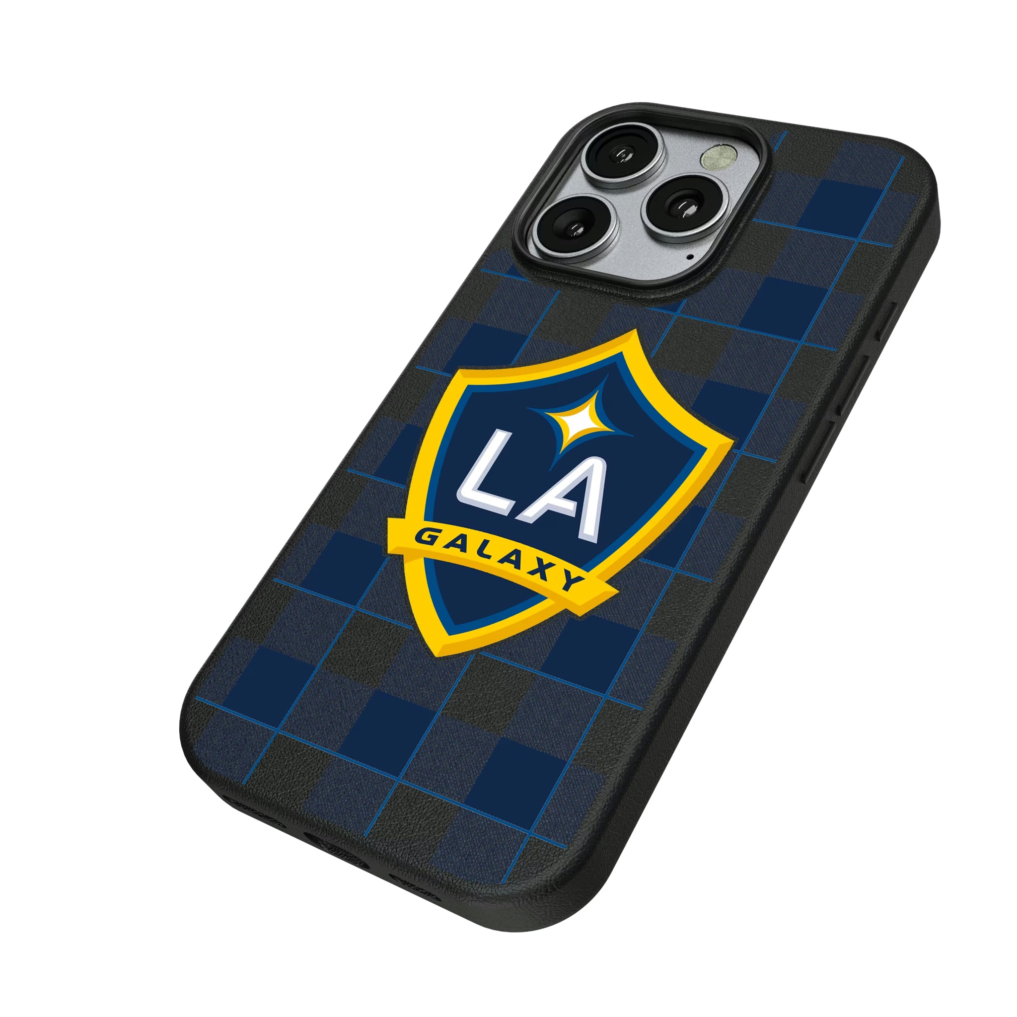 LA Galaxy Plaid iPhone MagSafe Compatible Phone Case for Apple iPhone - Isometric View
