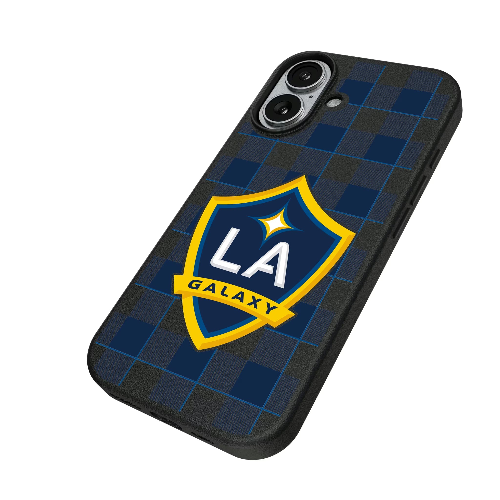LA Galaxy Plaid iPhone MagSafe Compatible Phone Case for Apple iPhone - Isometric View#Device_iPhone 17