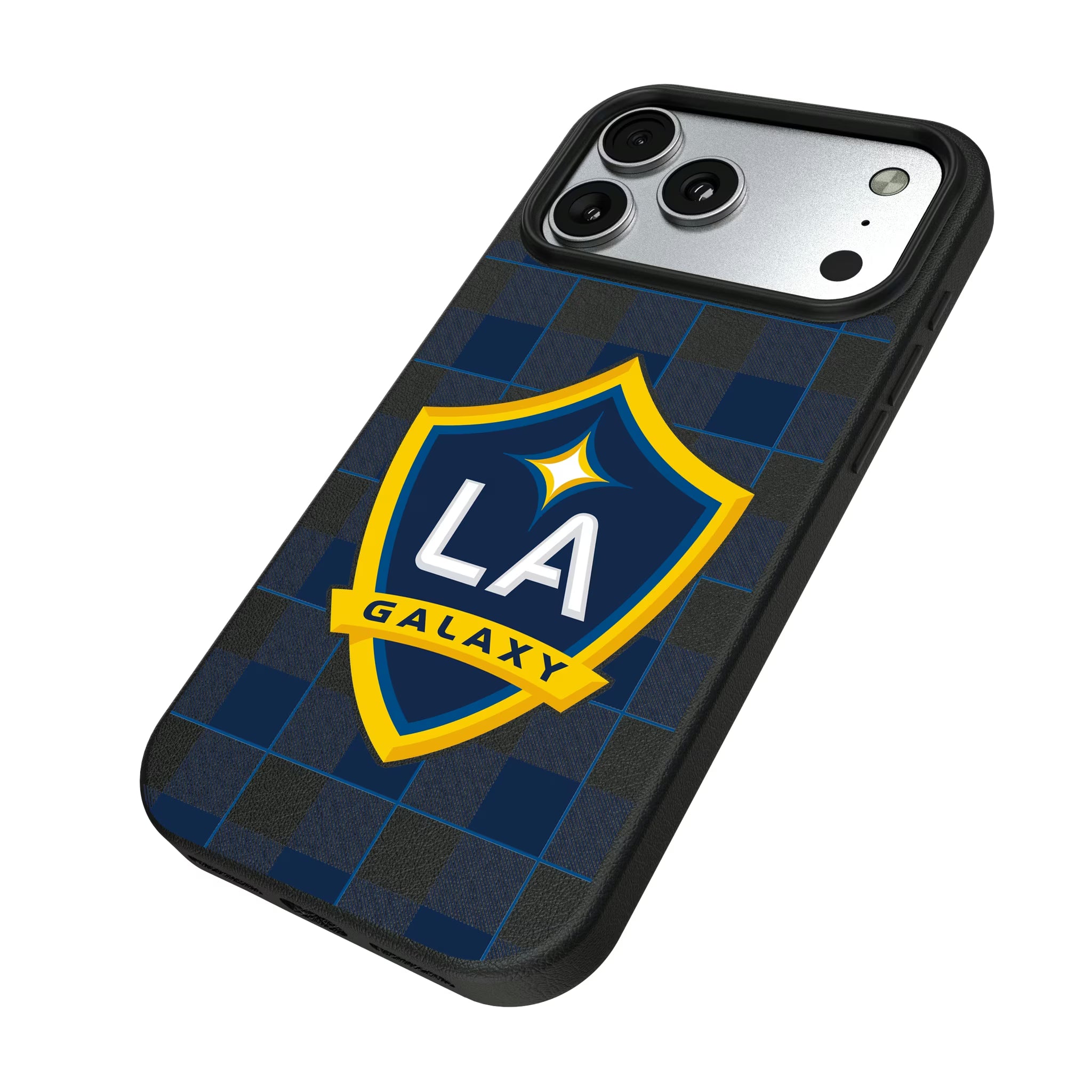 LA Galaxy Plaid iPhone MagSafe Compatible Phone Case for Apple iPhone - Isometric View#Device_iPhone 17 Pro Max