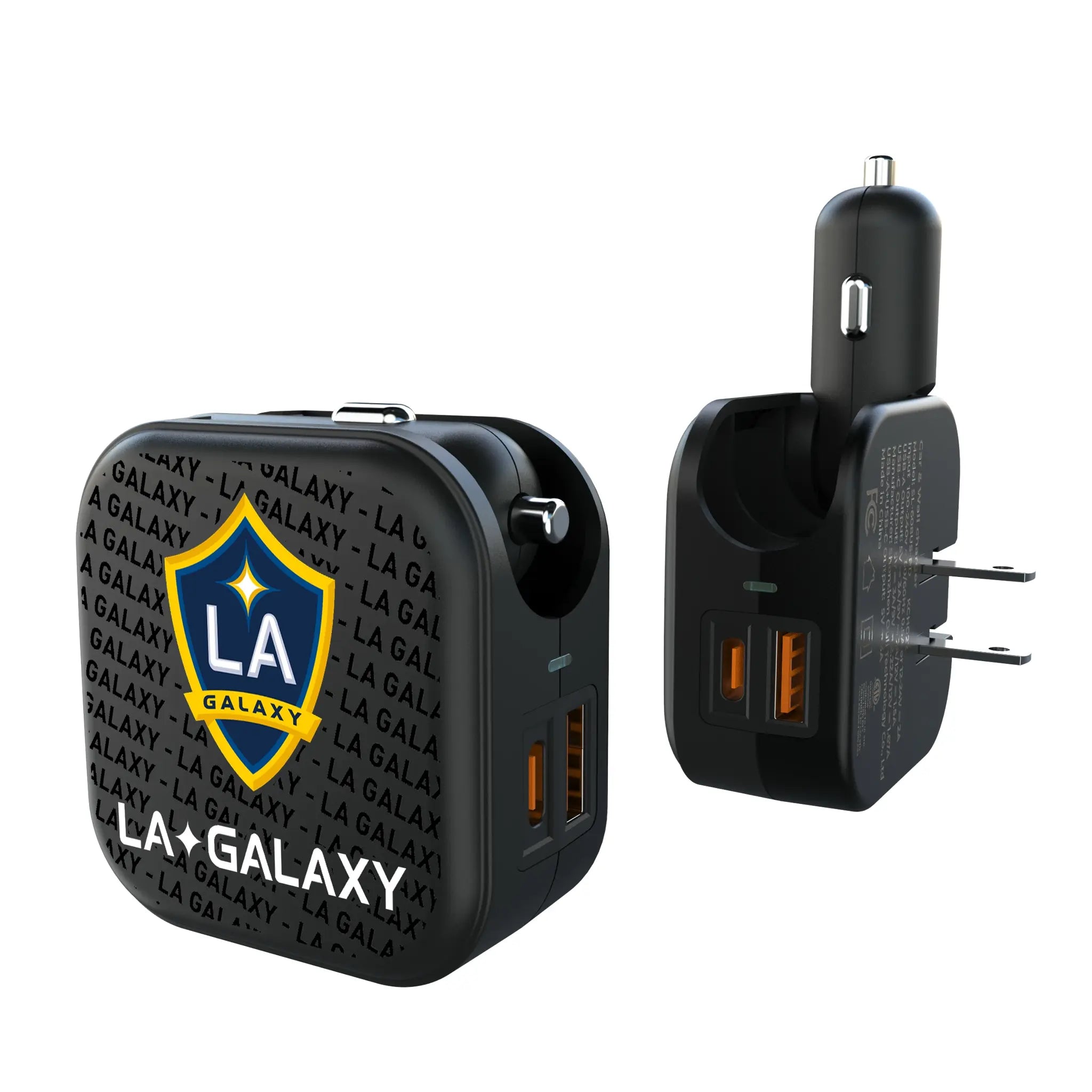 LA Galaxy Text Backdrop 2 in 1 USB A/C Charger