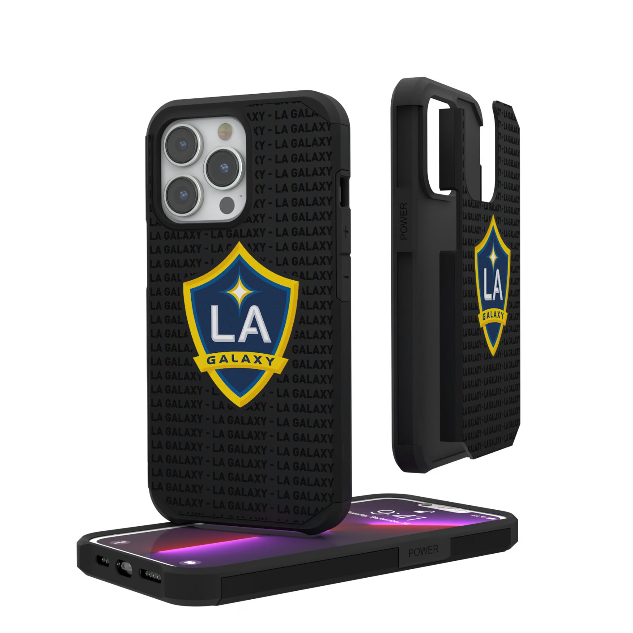 LA Galaxy Text Backdrop iPhone Rugged Phone Case for Apple iPhone