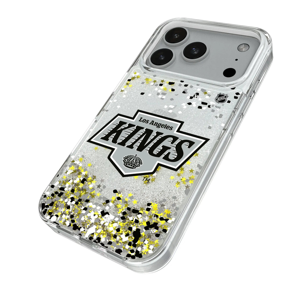 LA Kings Confetti iPhone Glitter Phone Case for Apple iPhone - Isometric View#Device_iPhone 18 Pro