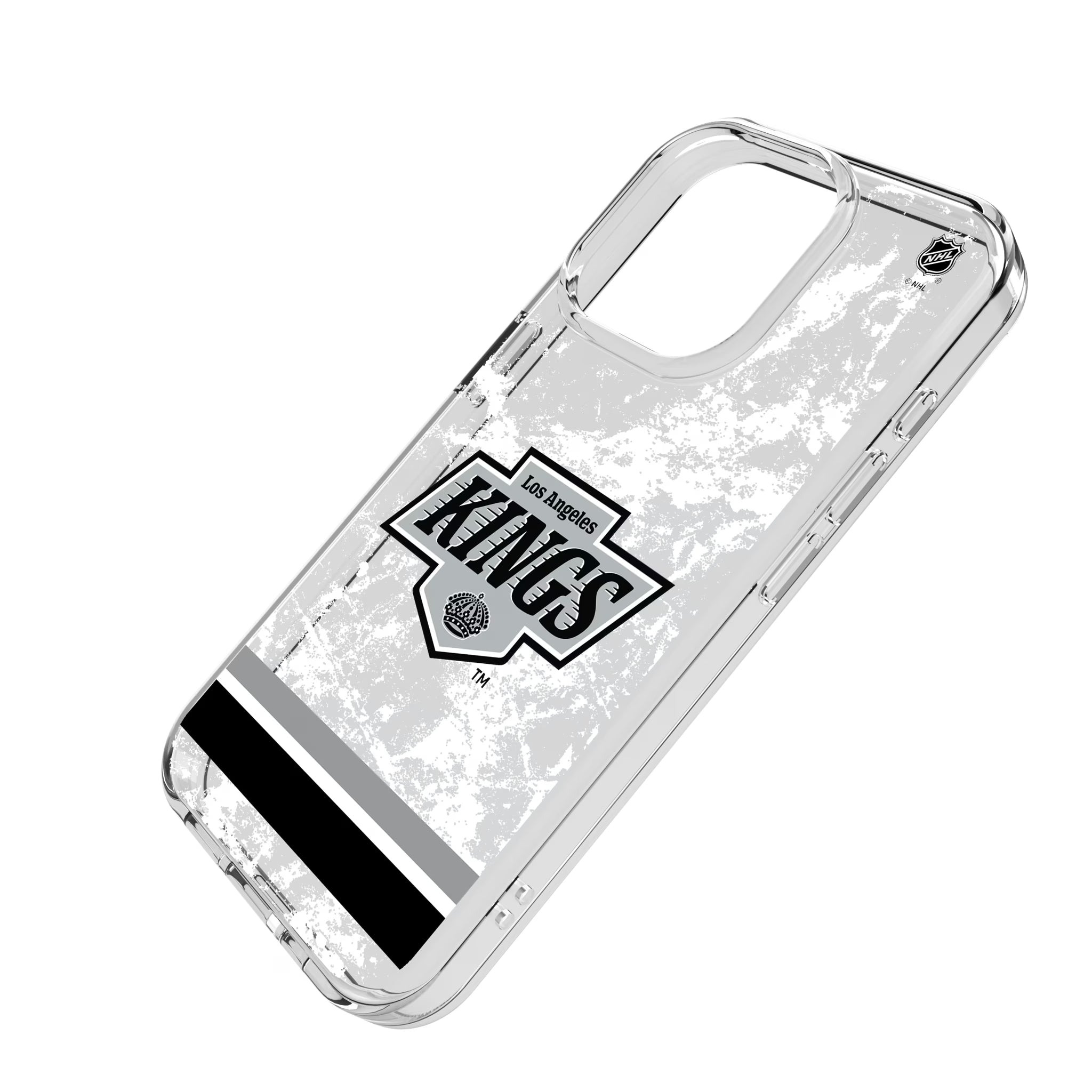 LA Kings Ice Stripe iPhone Clear Phone Case for Apple iPhone - Isometric View